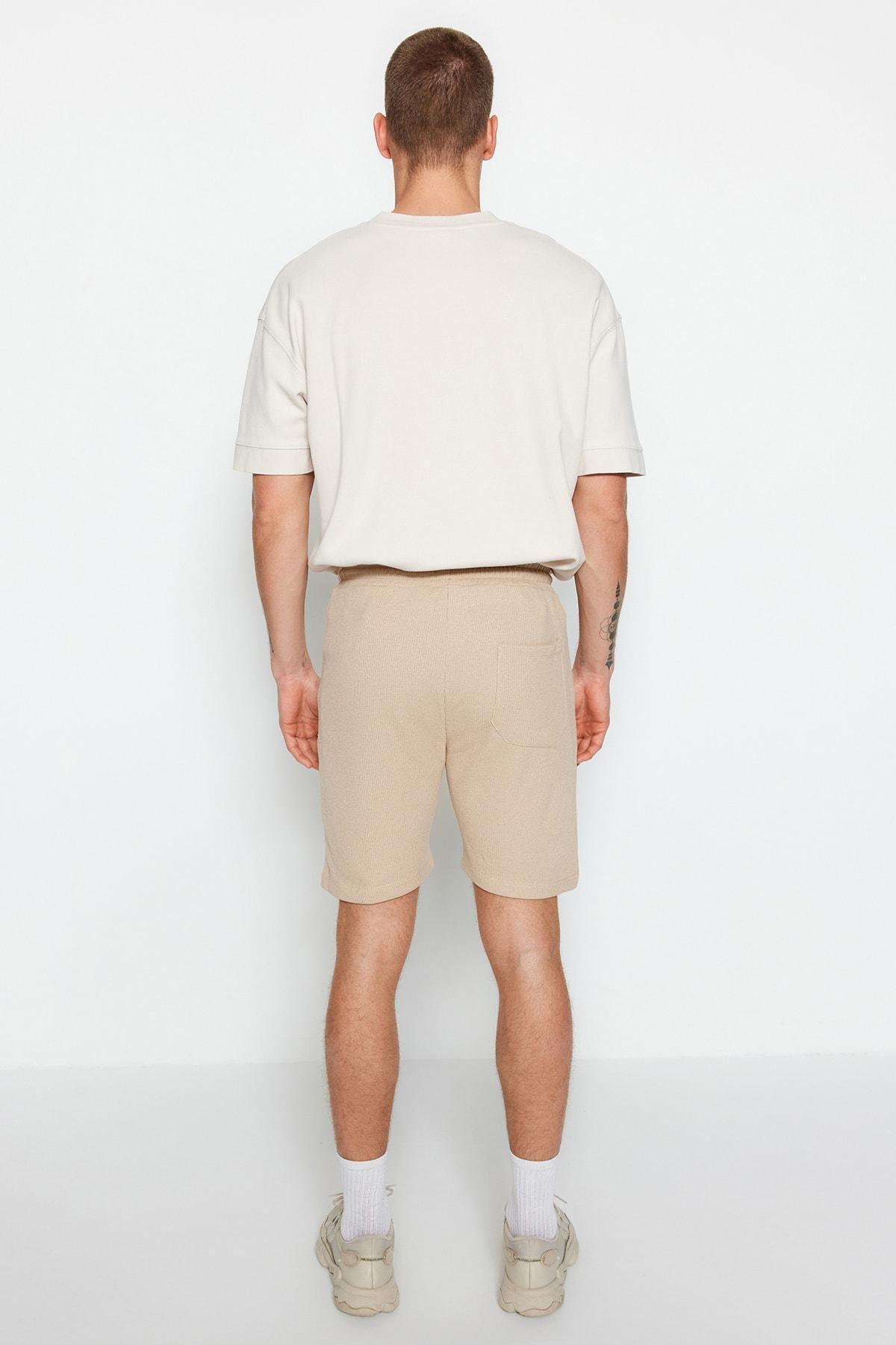 Navy Mid Waist Shorts, , large image number 4