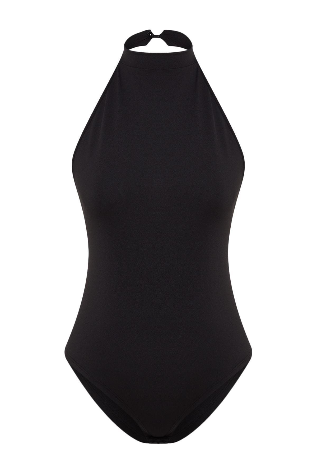 Black Halter Neck Bodysuit, , large image number 6