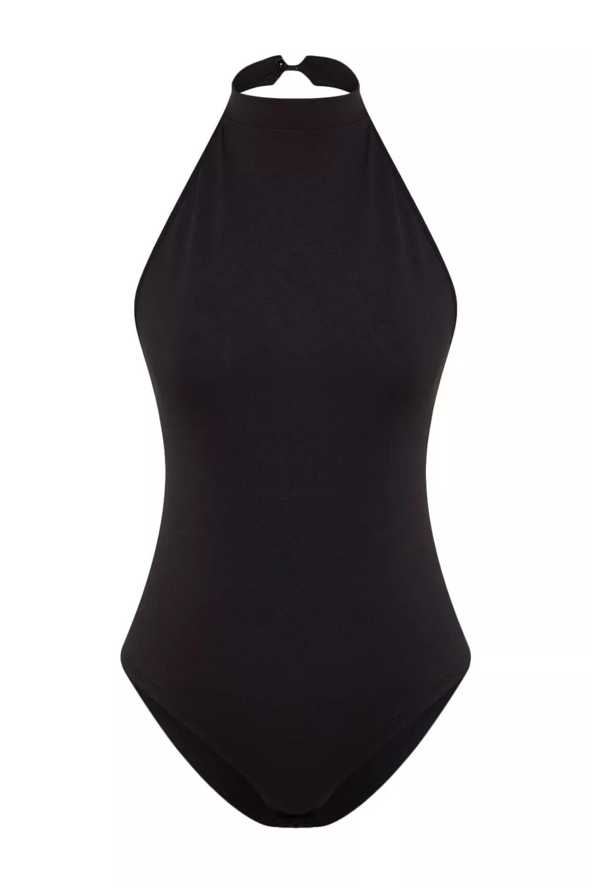 Black Halter Neck Bodysuit, , large image number 6