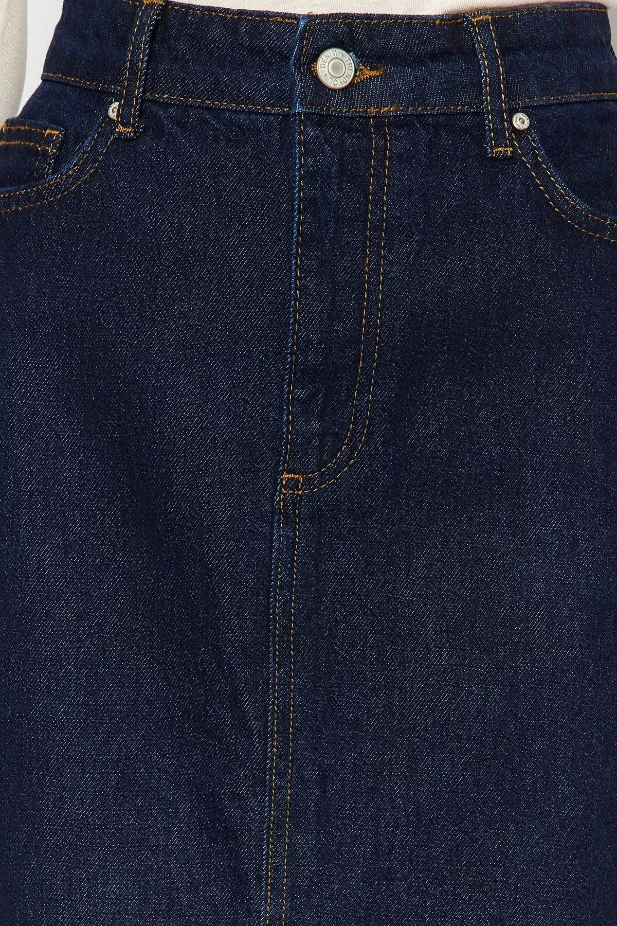 Blue Maxi Skirt, DARK BLUE, large image number 4