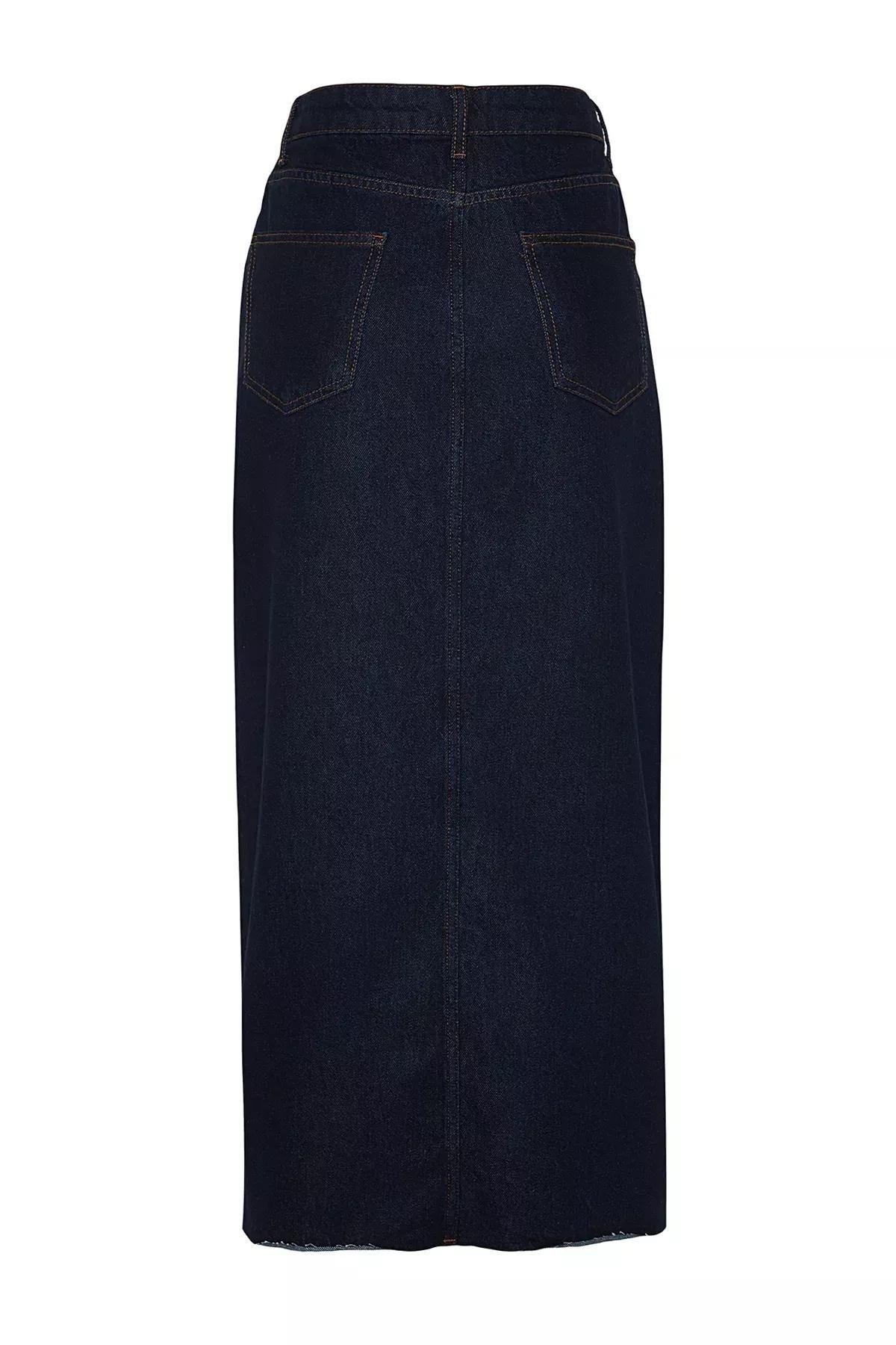 Blue Maxi Skirt, DARK BLUE, large image number 6