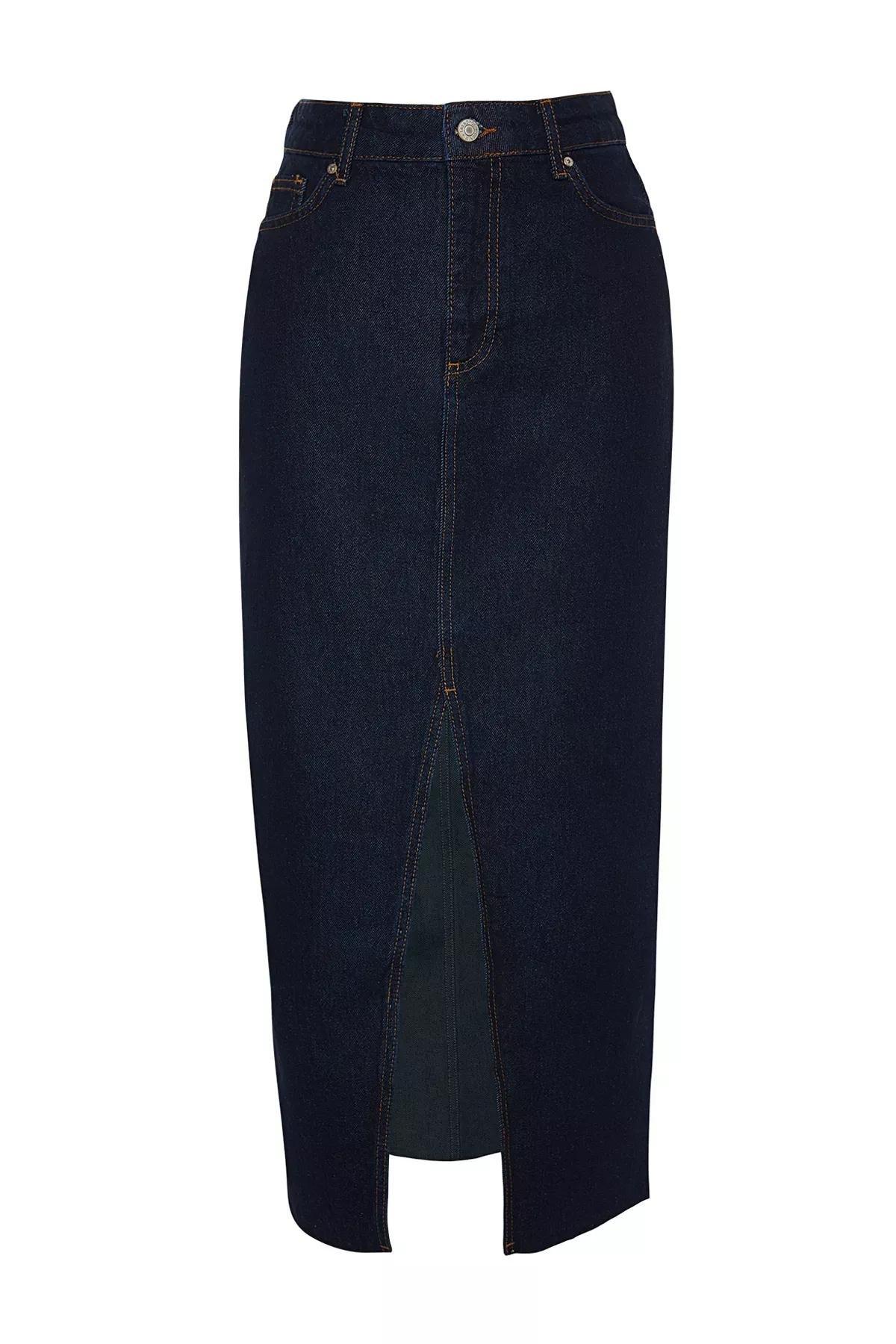 Blue Maxi Skirt, DARK BLUE, large image number 7