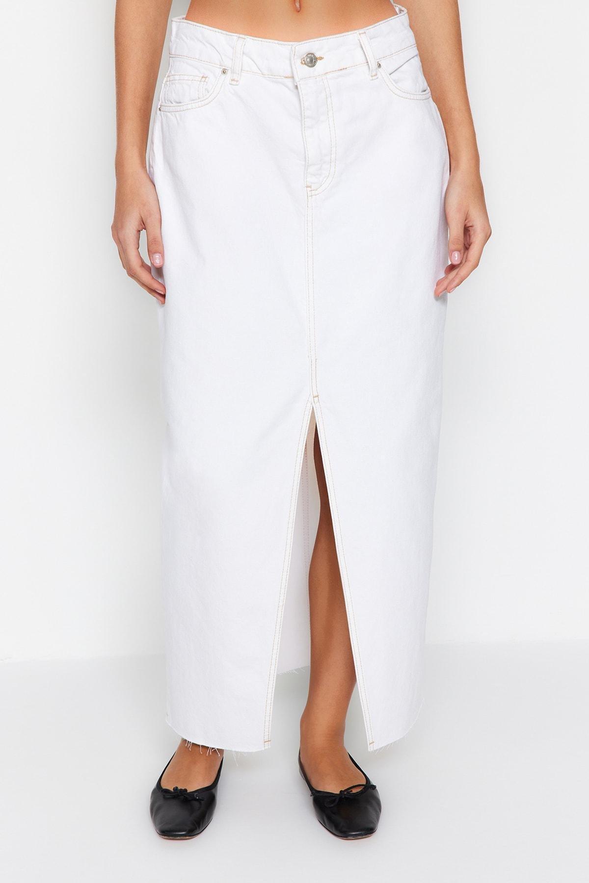 White A-Line Maxi Skirt, , large image number 3