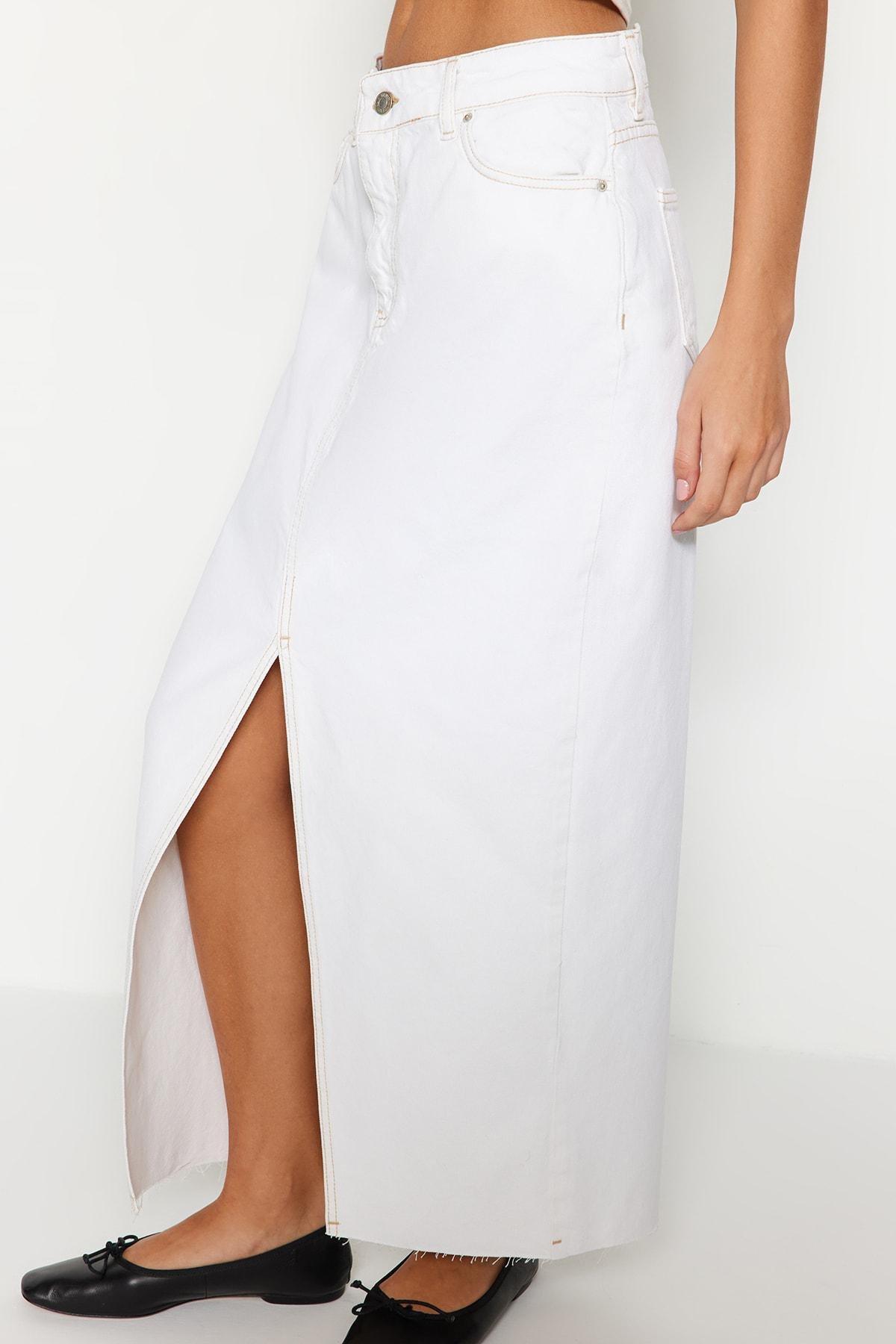 White A-Line Maxi Skirt, , large image number 4