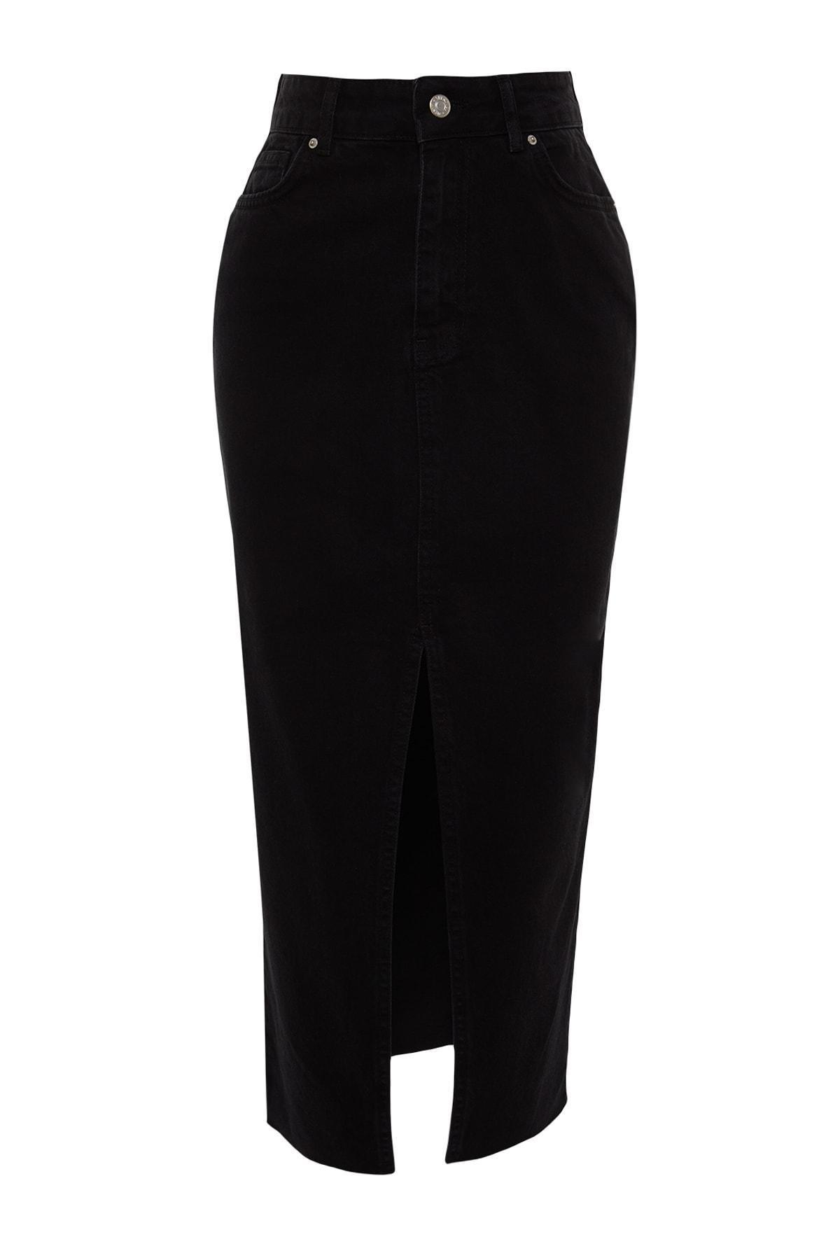 Black A-Line Maxi Skirt, , large image number 6