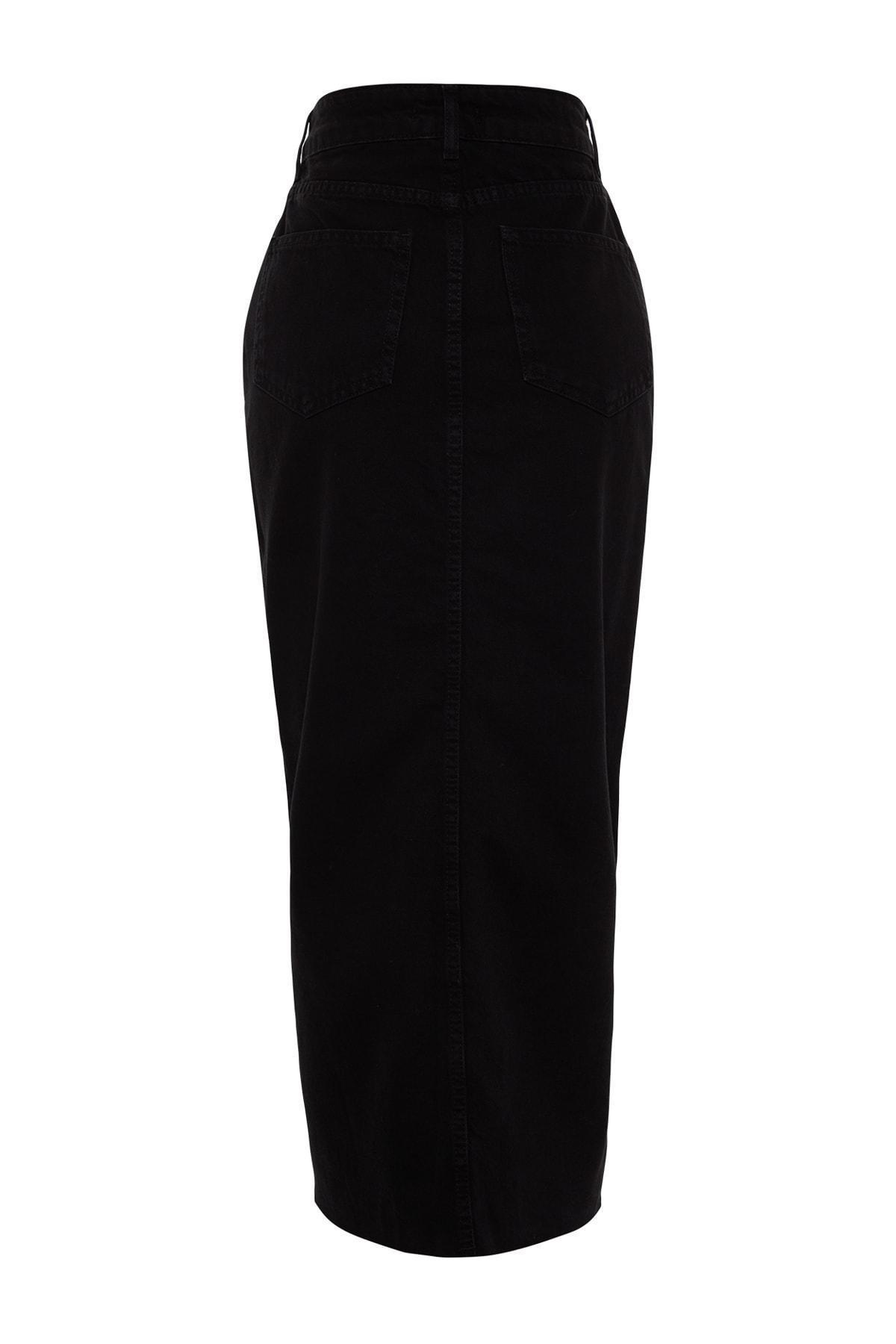 Black A-Line Maxi Skirt, , large image number 7