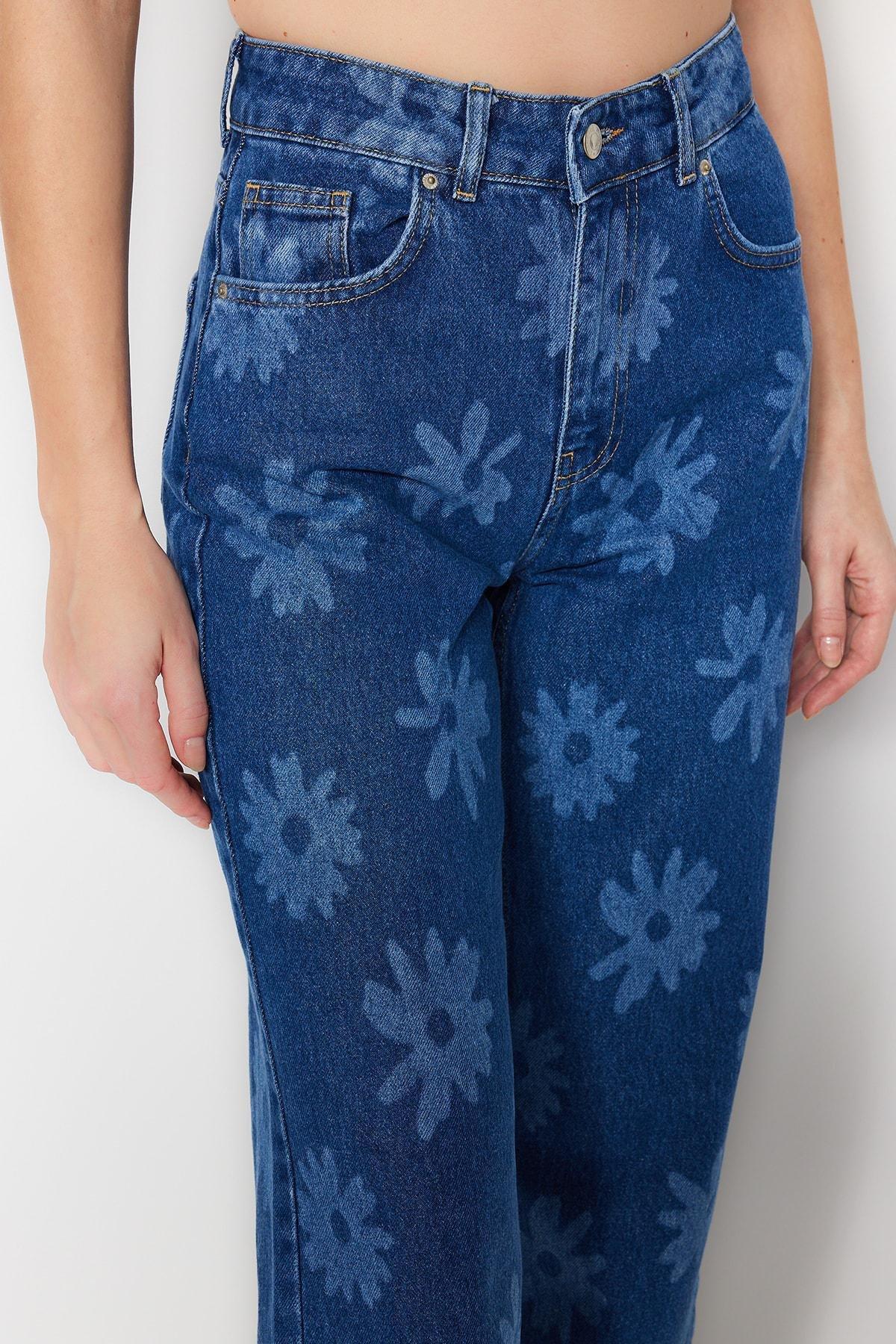 Blue Wide Leg Jeans, , large image number 2