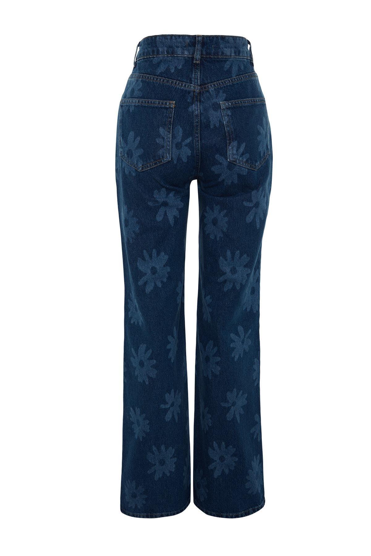 Blue Wide Leg Jeans, , large image number 6
