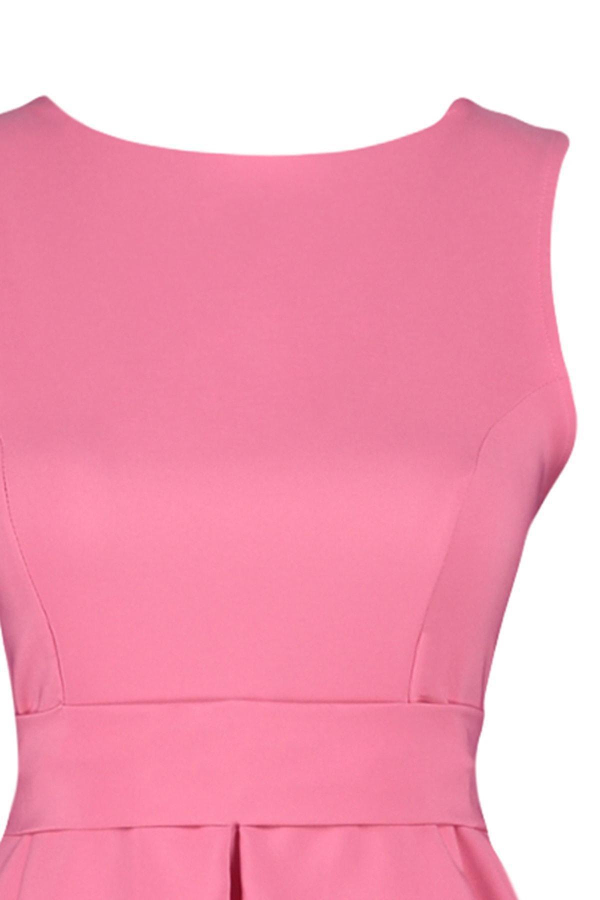 Trendyol - Pink Crew Neck A-Line Dress