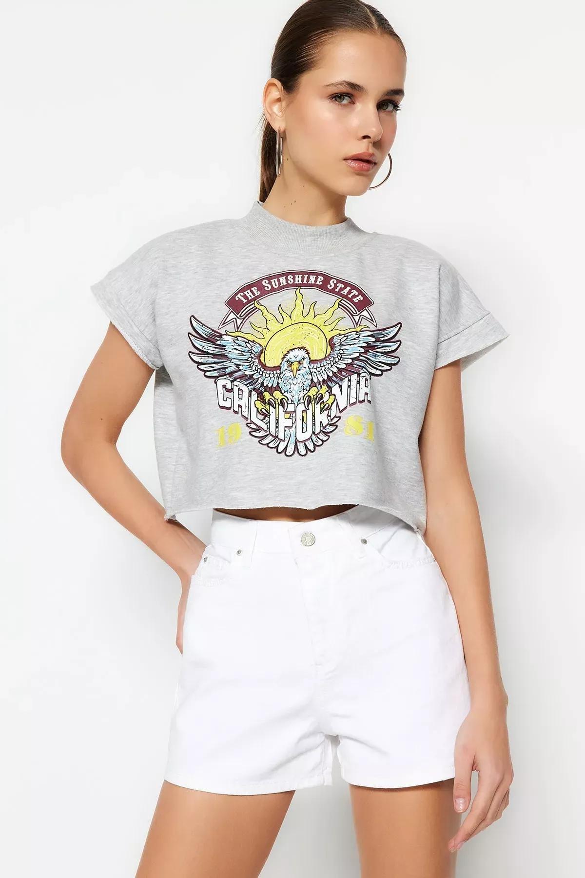 White High Waist Shorts, White, large image number 1