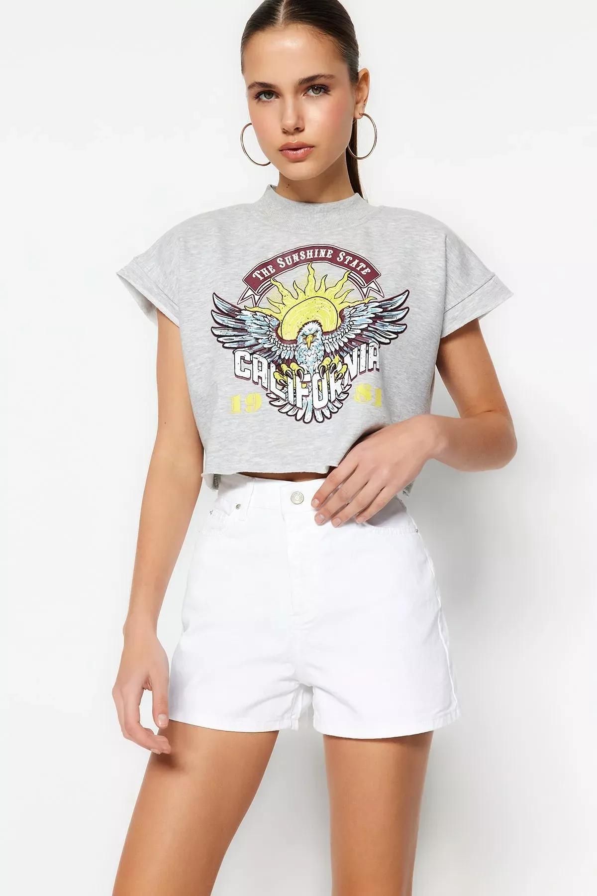 White High Waist Shorts, White, large image number 2