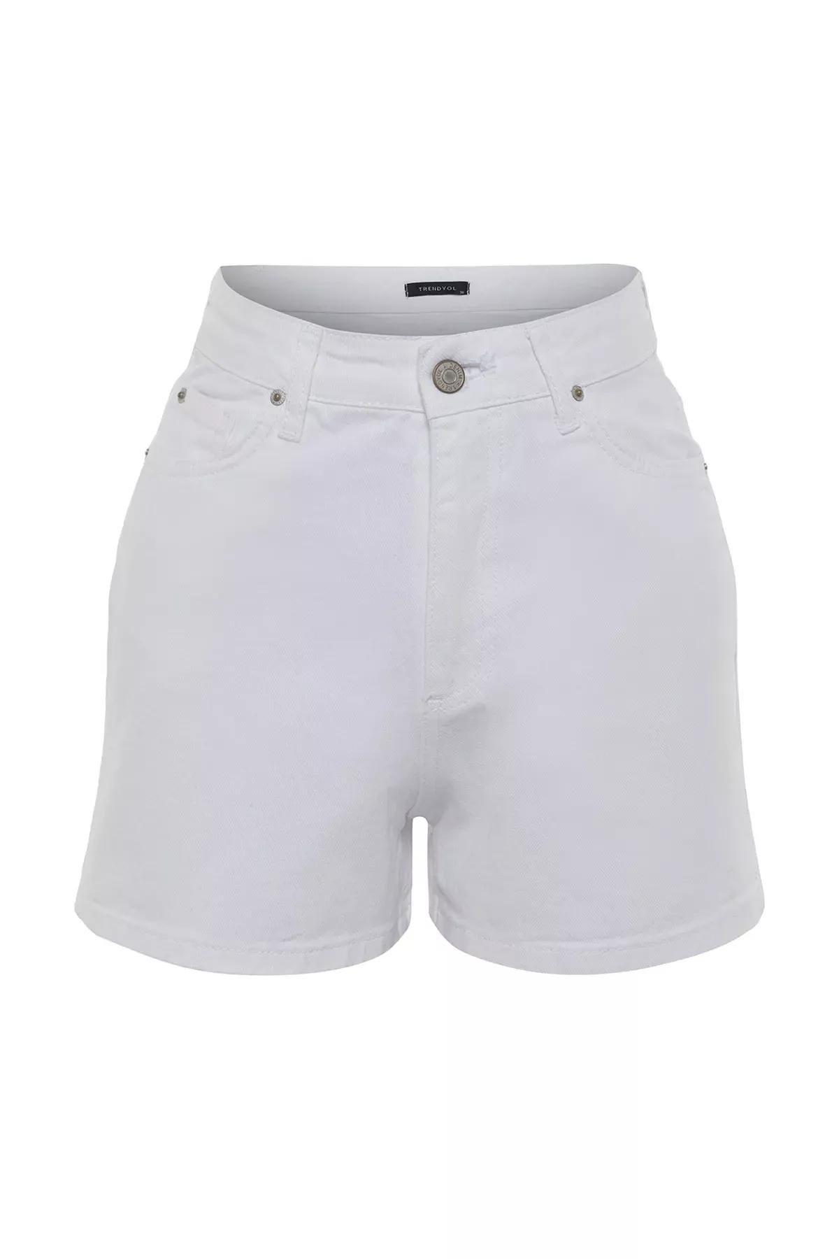 White High Waist Shorts, White, large image number 6