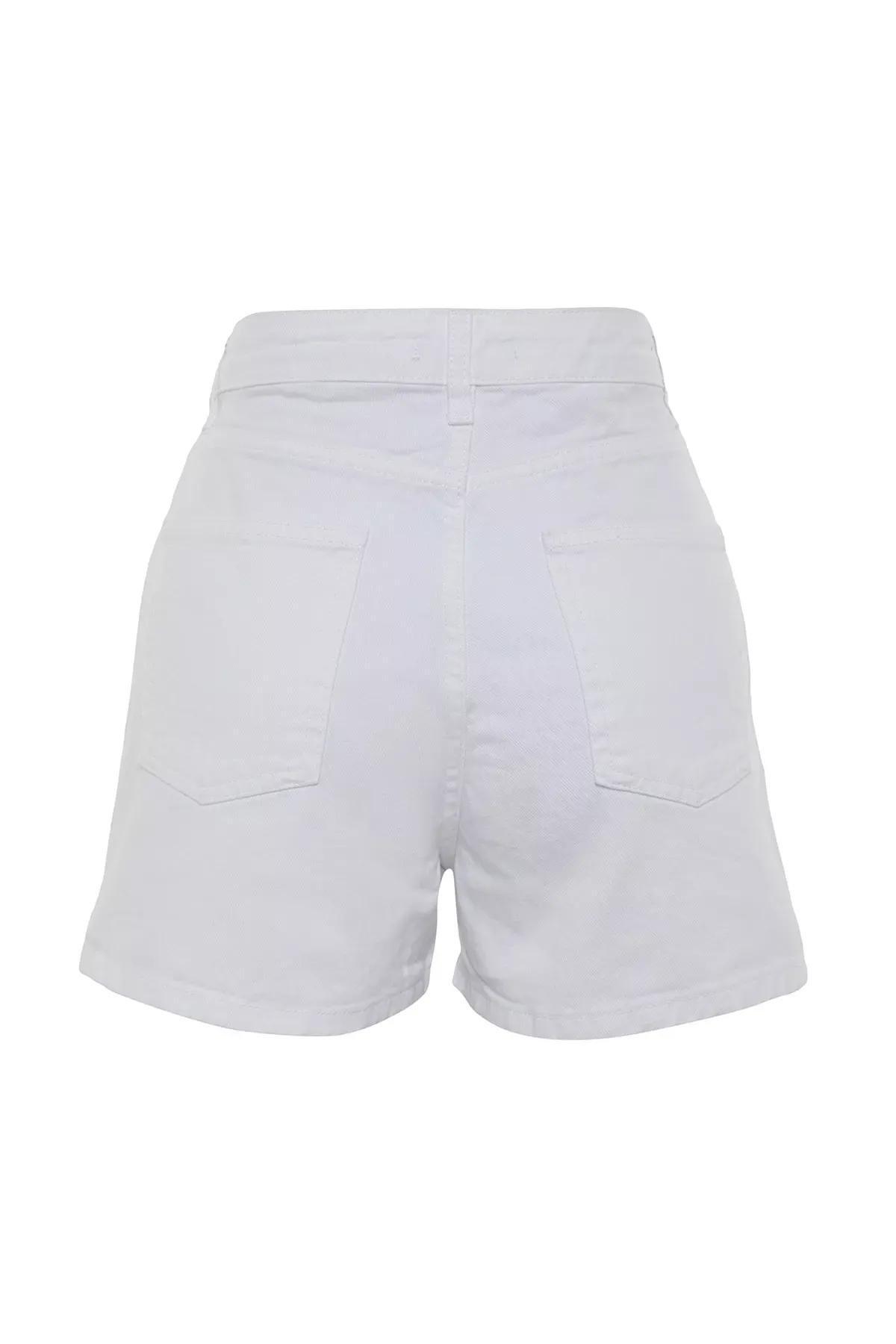 White High Waist Shorts, White, large image number 7