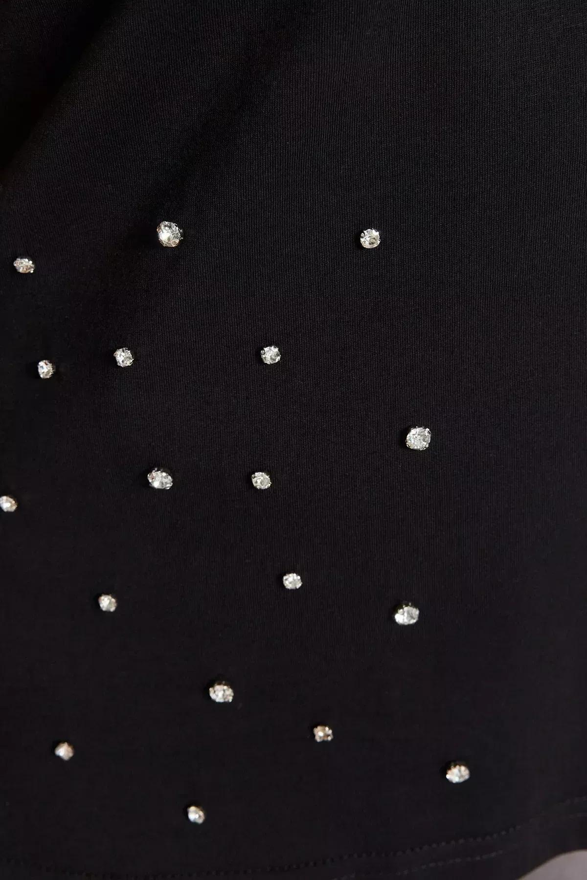 تيشيرت بقصة مريحة للمقاسات الكبيرة، أسود, Black, large image number 3