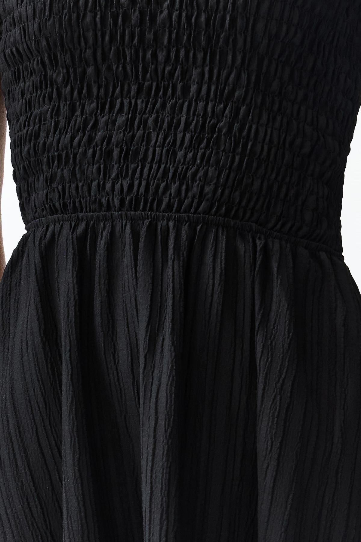Black Detailed Midi Dress, , large image number 3