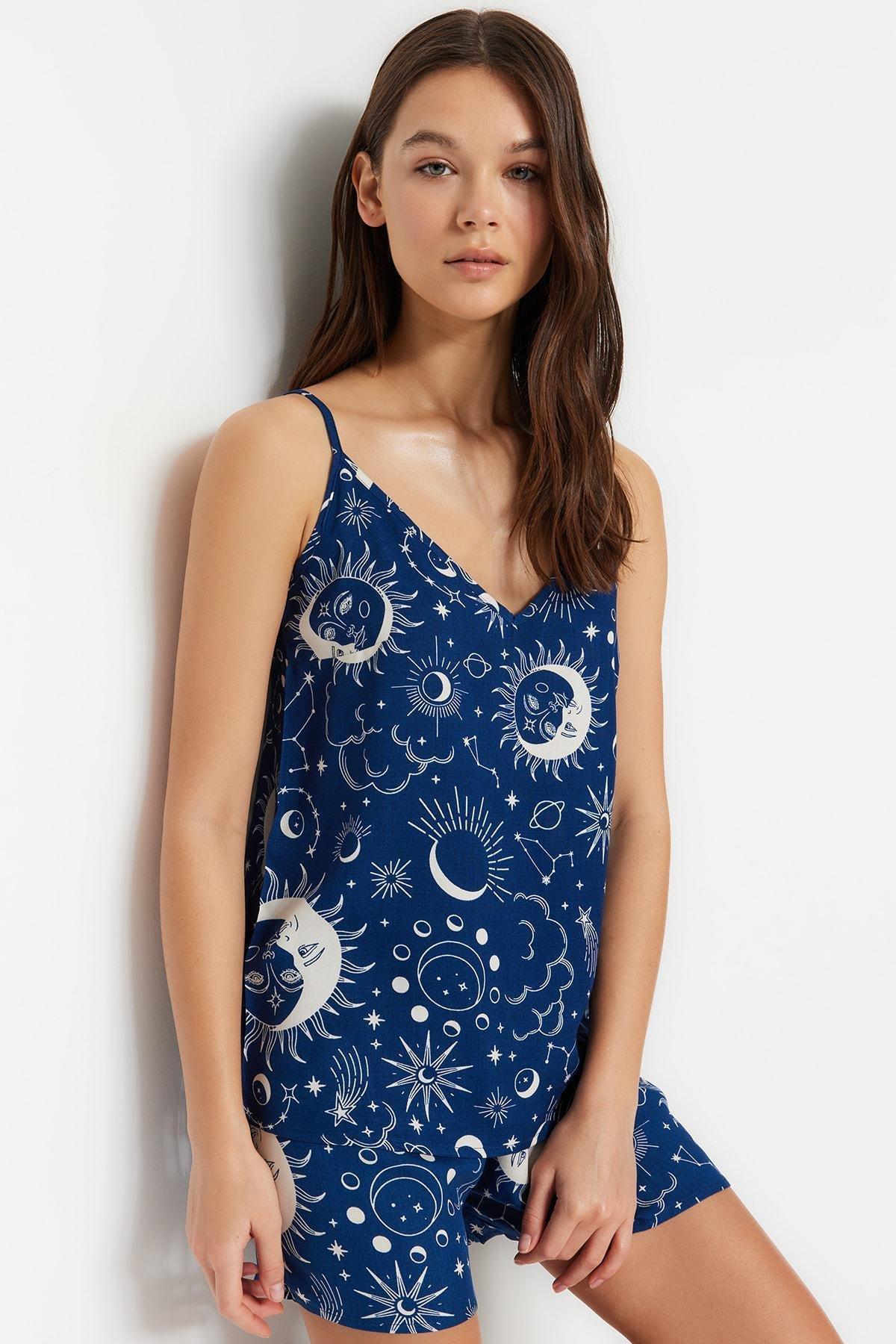 Blue Graphic Pyjamas Set, , large image number 1