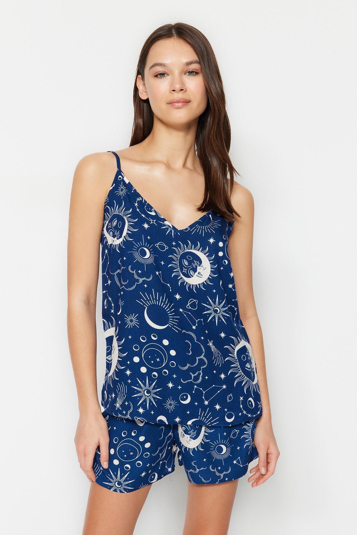 Blue Graphic Pyjamas Set, , large image number 3