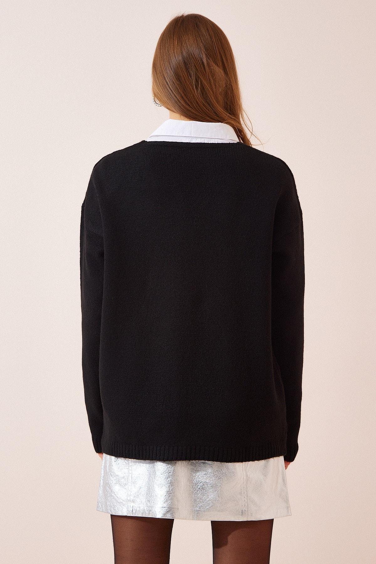 Black Plain Oversized Hoodie, BLACK, large image number 2