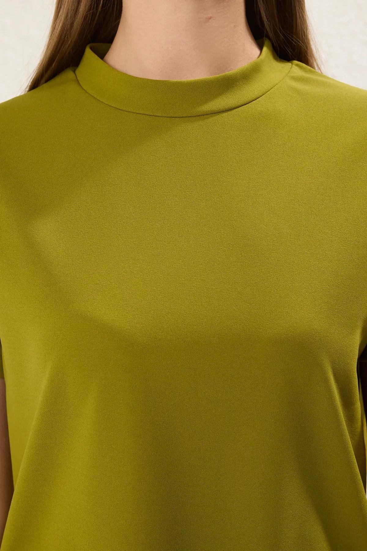 Green Pocket Skater Mini Crepe Dress, , large image number 2
