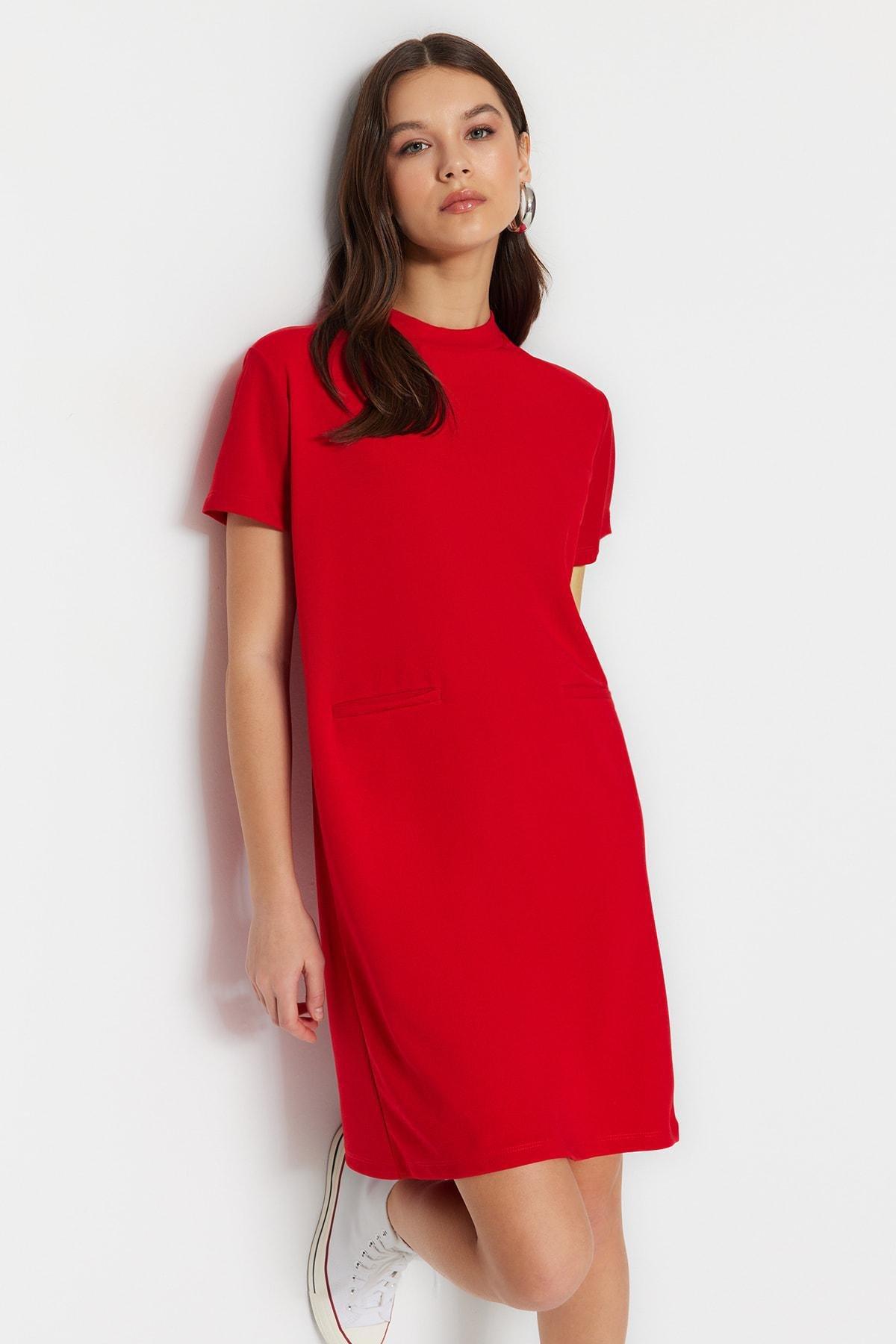 Trendyol - Red Relaxed Shift Dress
