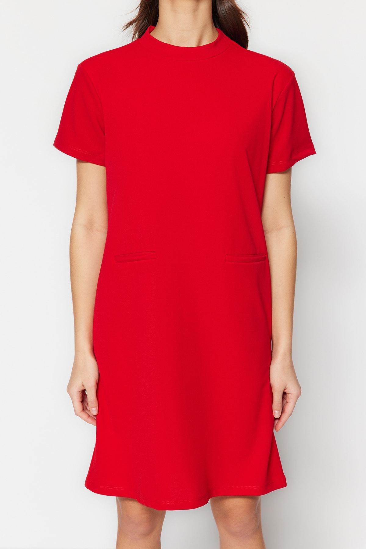 Red Relaxed Shift Dress, , large image number 3