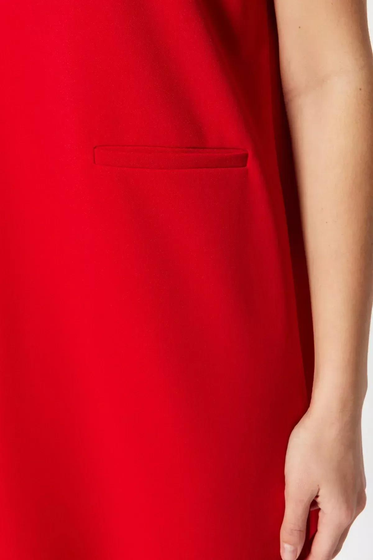 Red Relaxed Shift Dress, Red, large image number 4