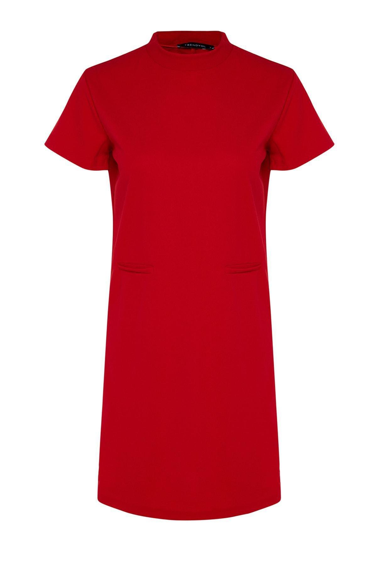 Red Relaxed Shift Dress, , large image number 5