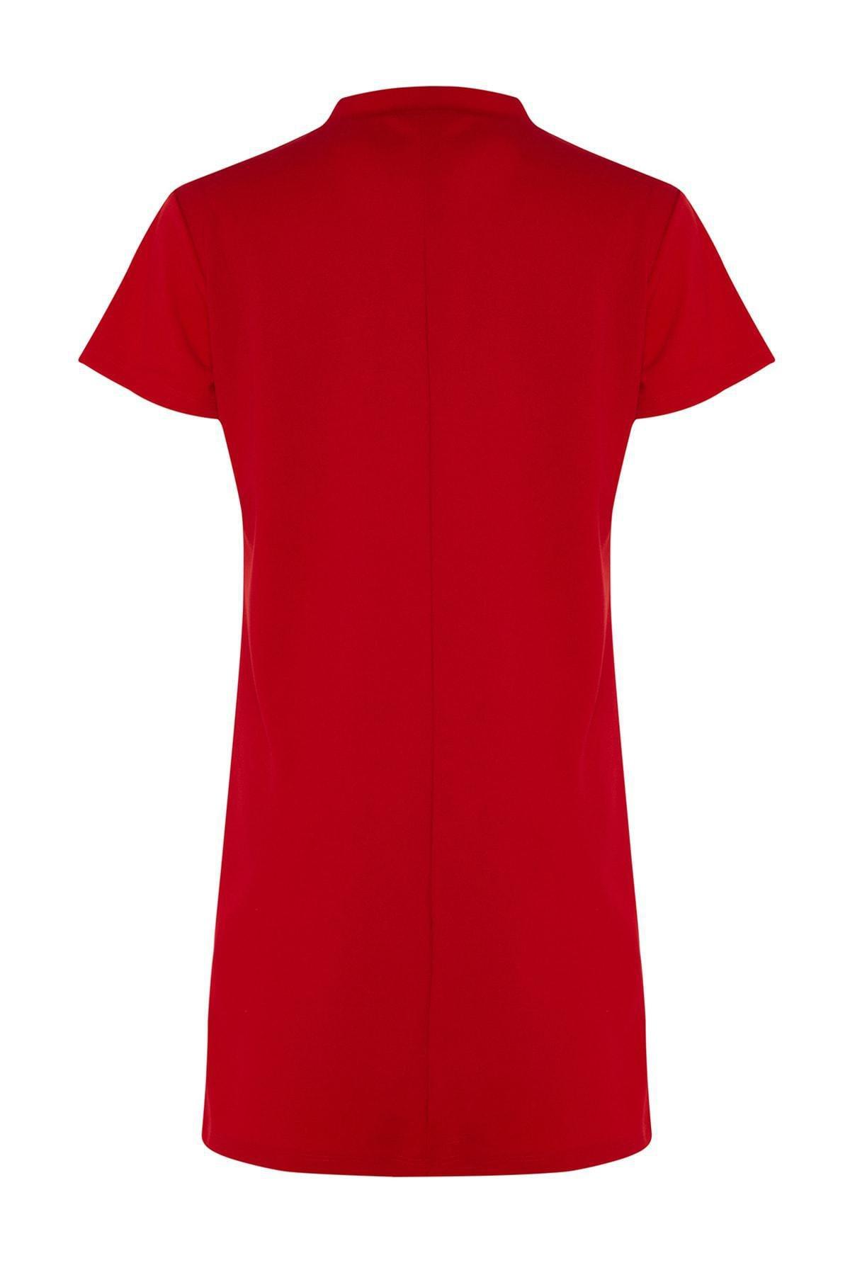 Red Relaxed Shift Dress, , large image number 6