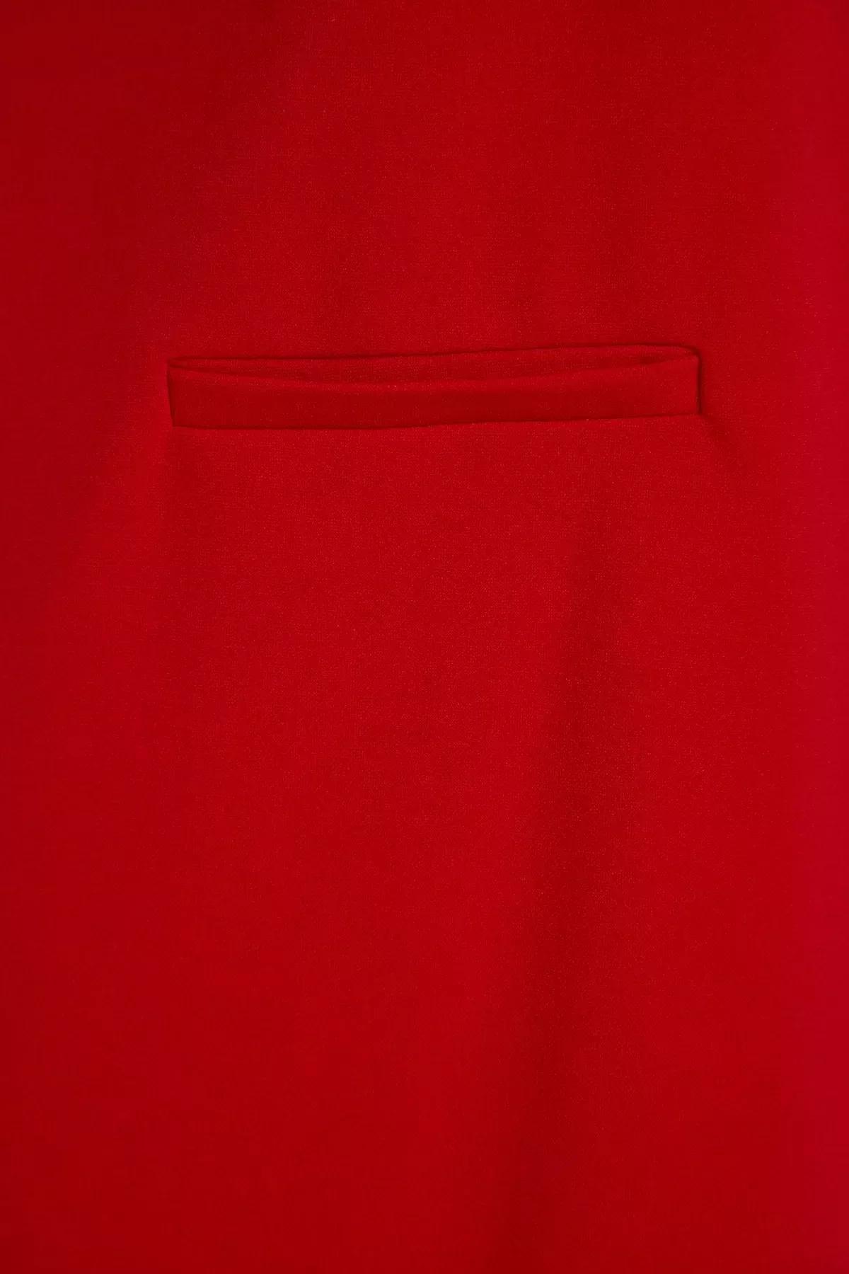 Red Relaxed Shift Dress, Red, large image number 7
