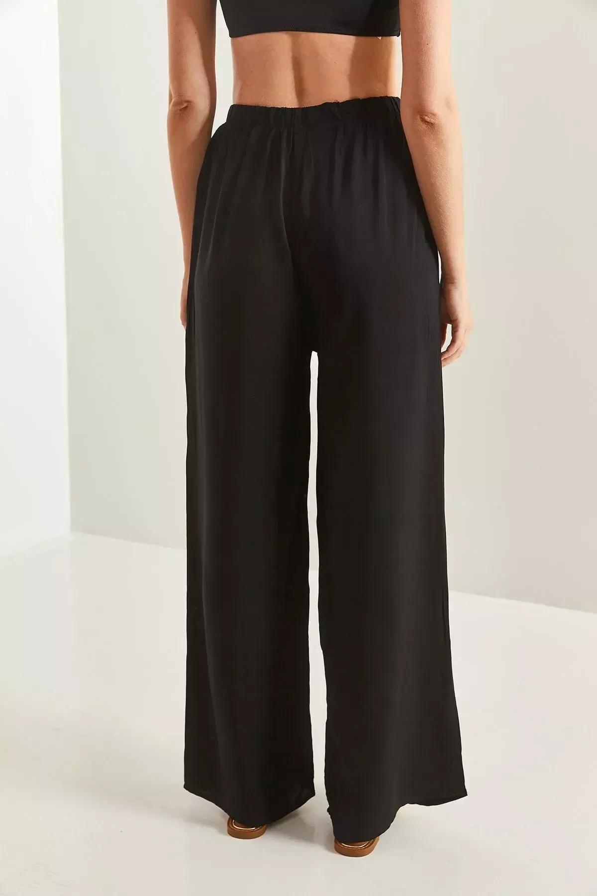 Black Belted Wide Leg Trousers, C101_5720, medium