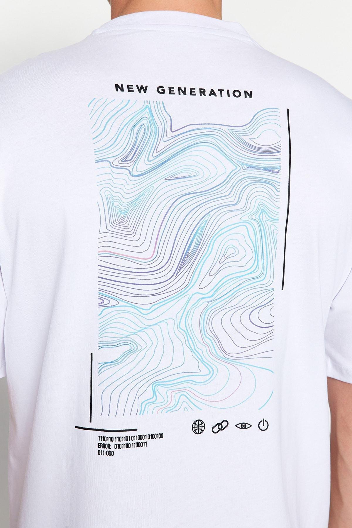 White Printed Relaxed T-Shirt, , large image number 6