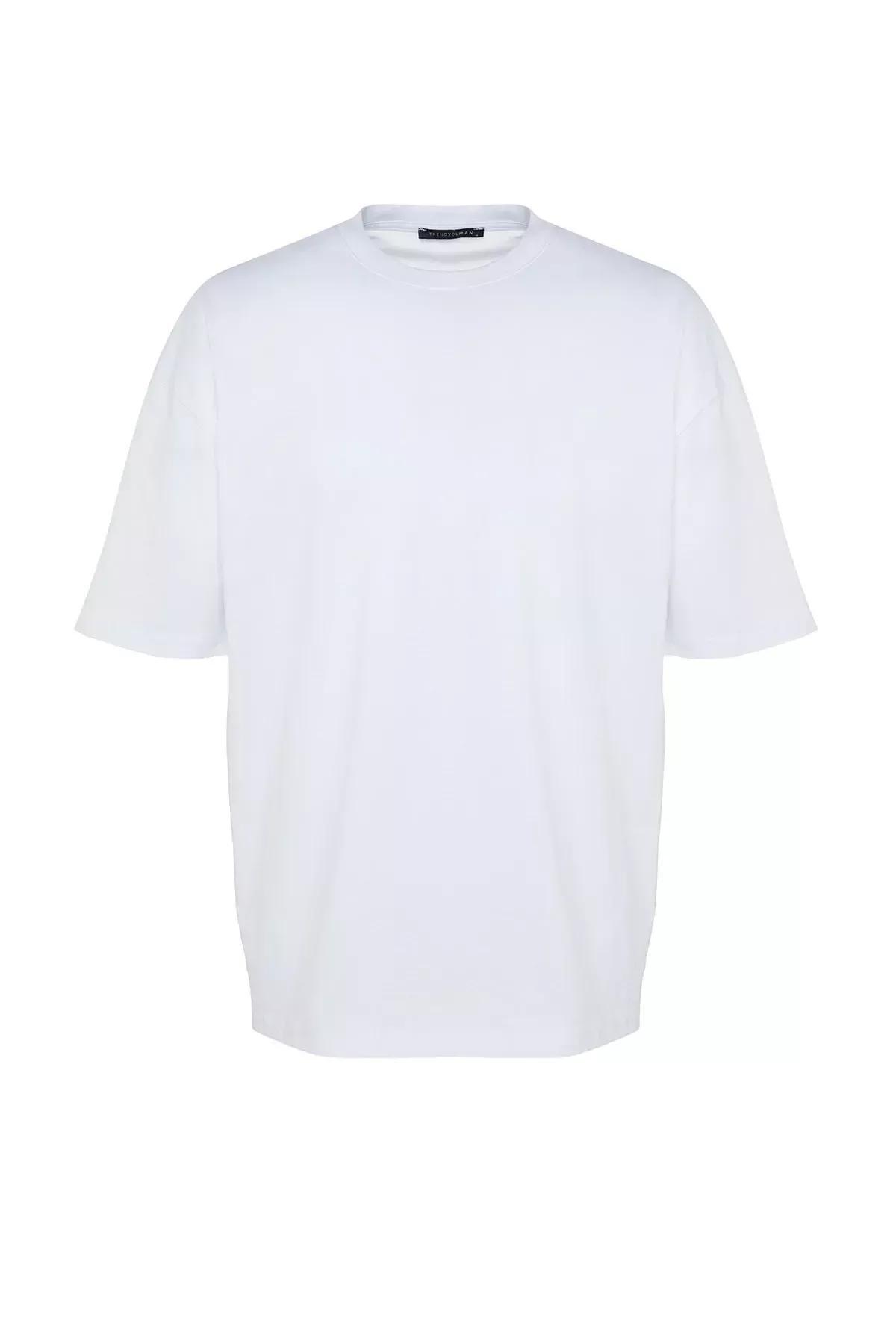 White Printed Oversize T-Shirt, White, large image number 6