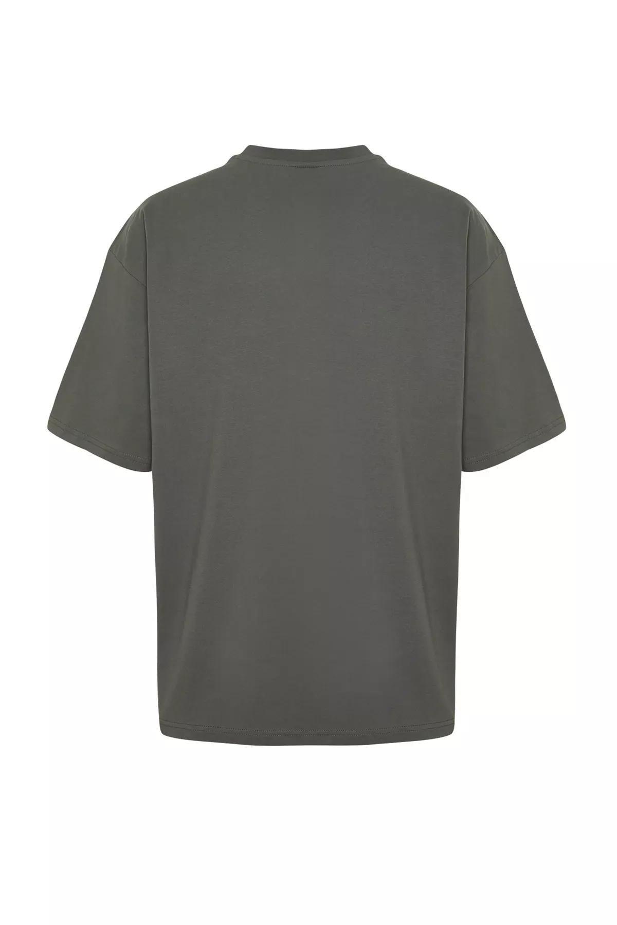 Grey Landscape Embroidered T-Shirt, , large image number 10