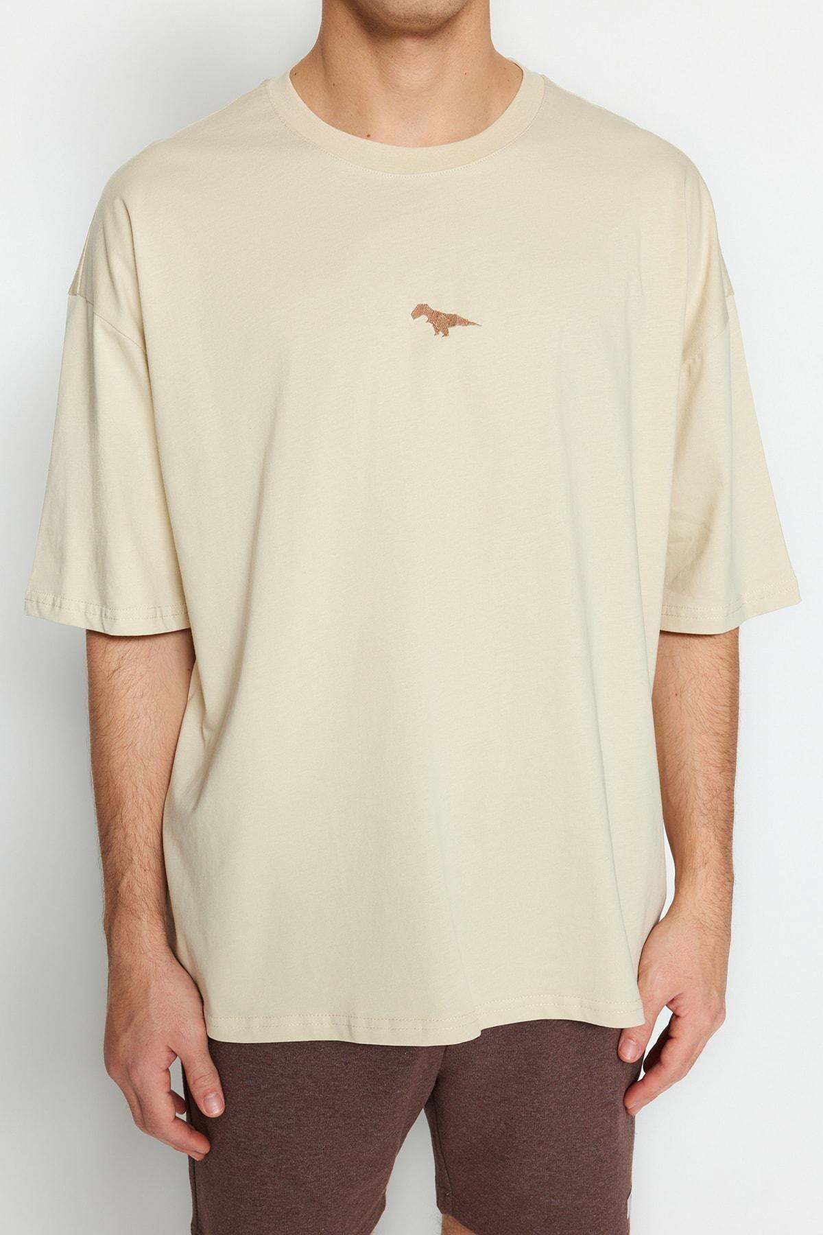 Grey Oversize Crew Neck T-Shirt, , large image number 2