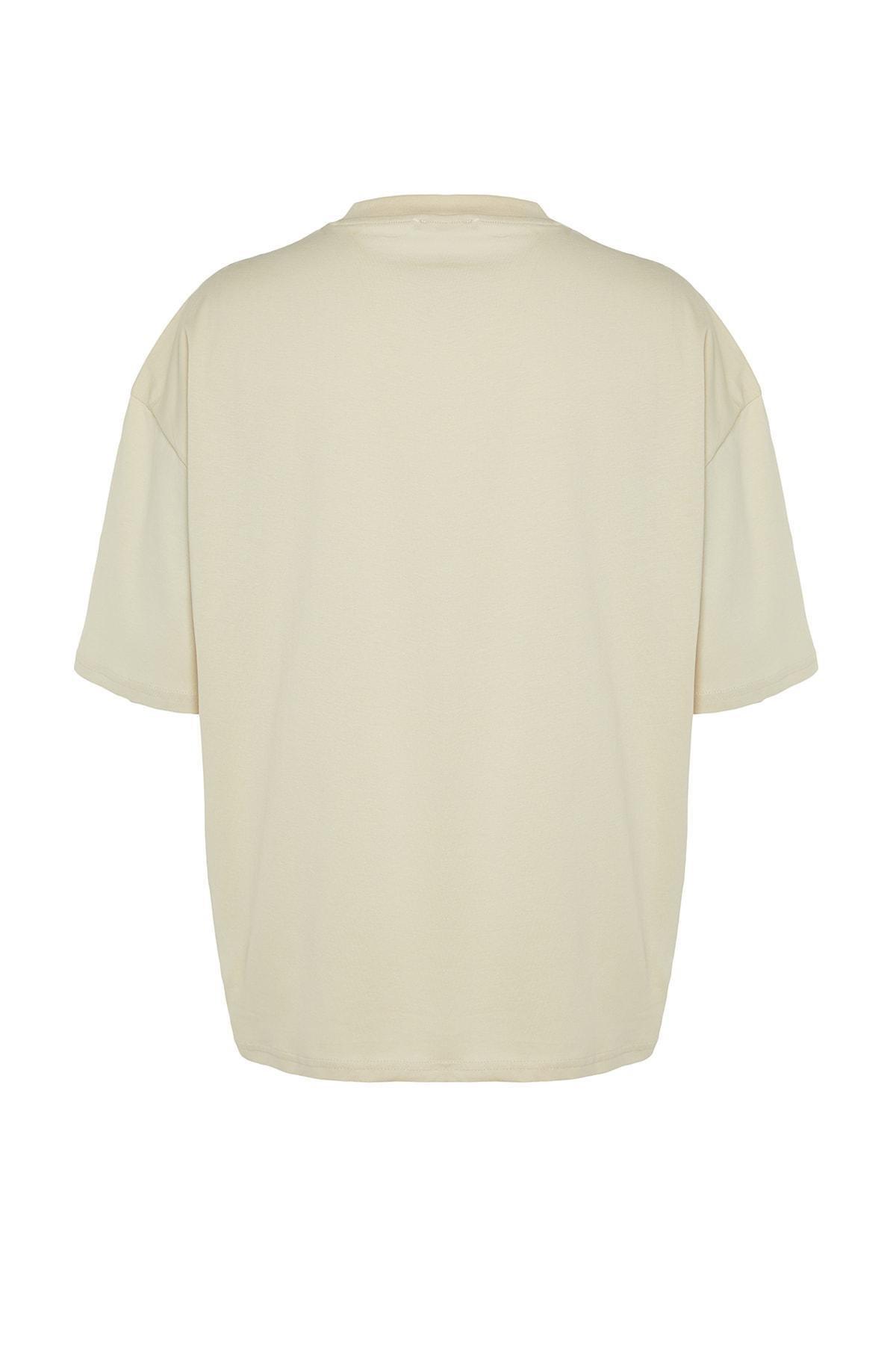 Grey Oversize Crew Neck T-Shirt, , large image number 5