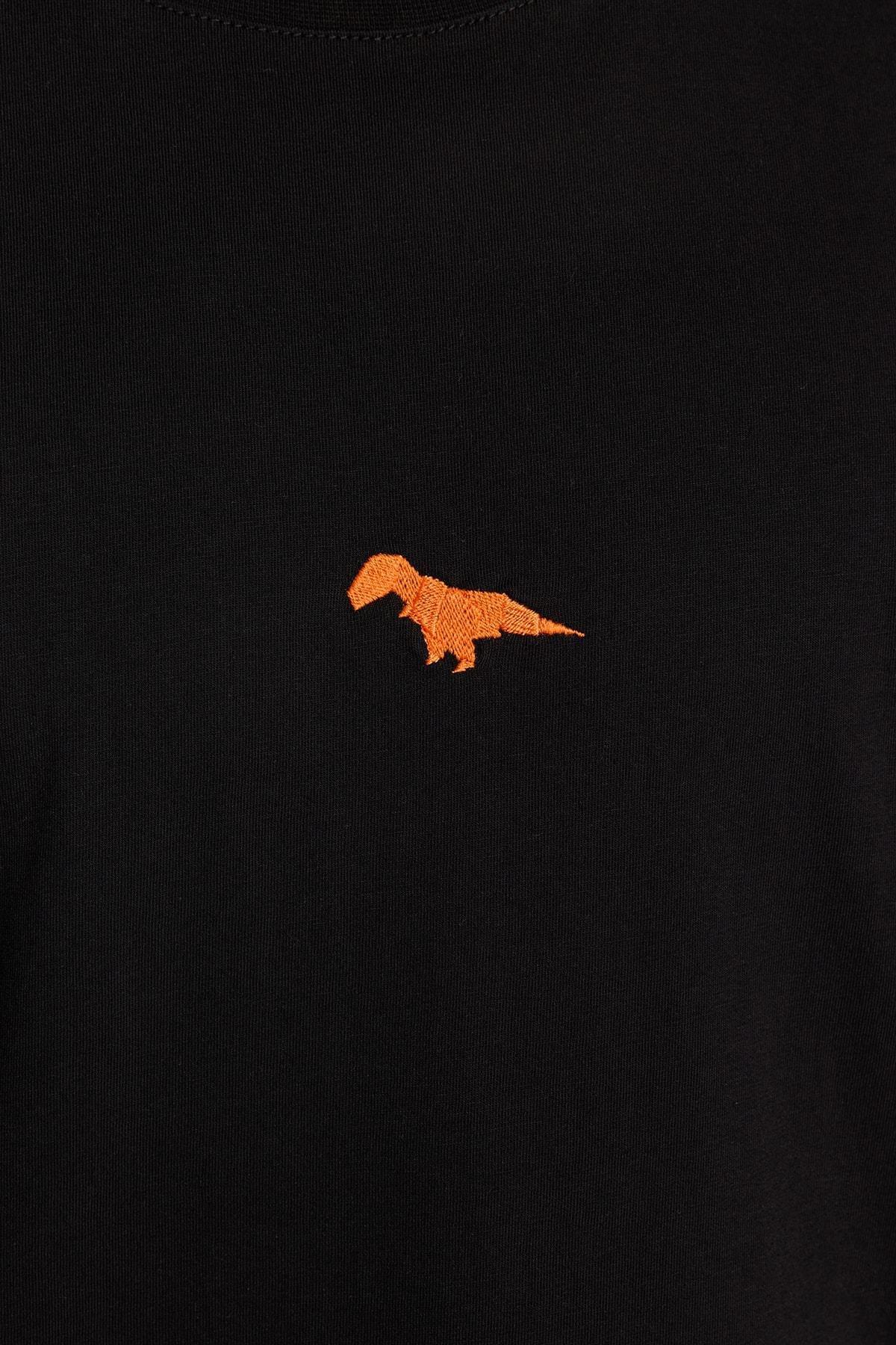 Black Oversize Crew Neck T-Shirt, , large image number 3