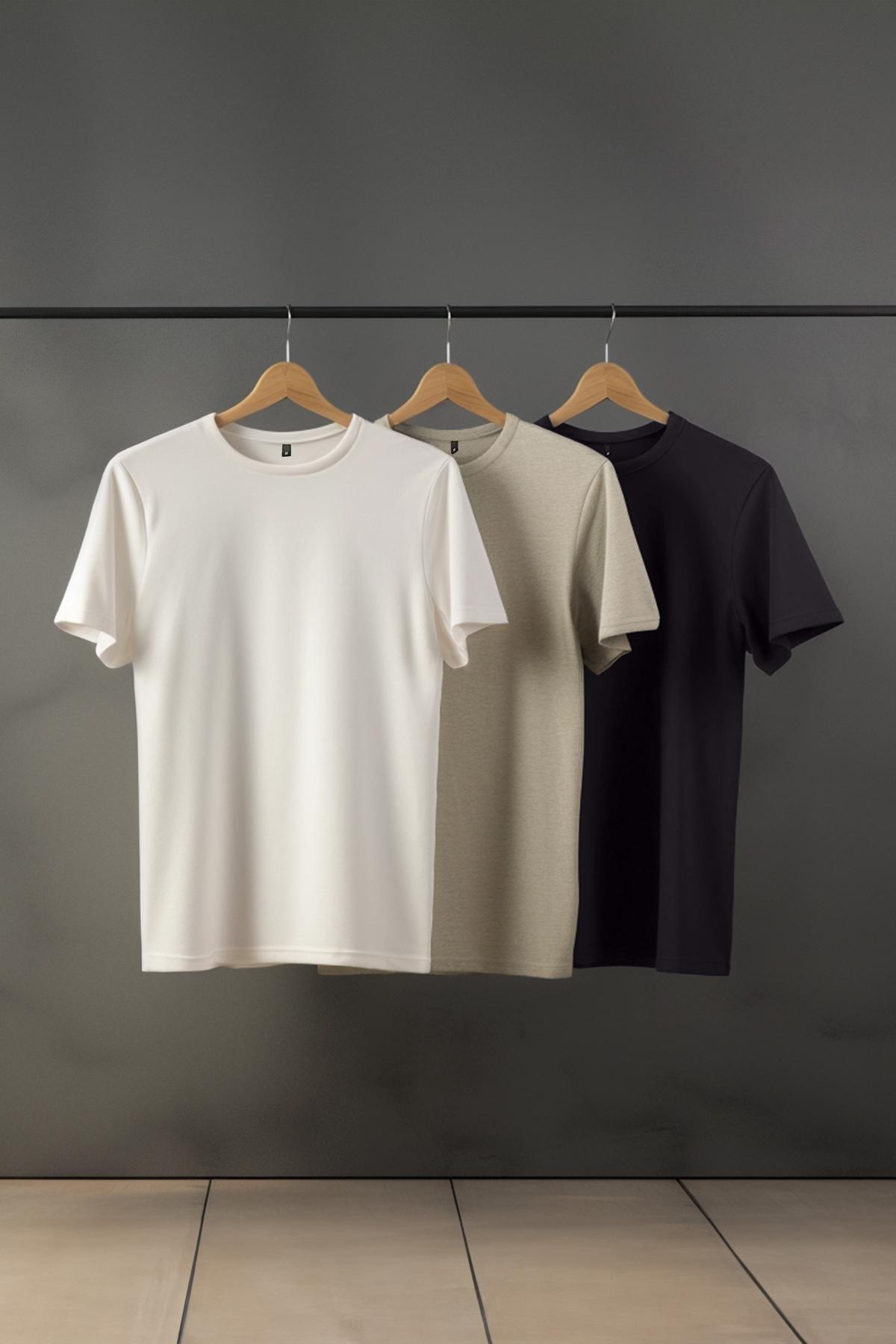Multicolour Slim Fit T-Shirt, Set Of 3, , large image number 0