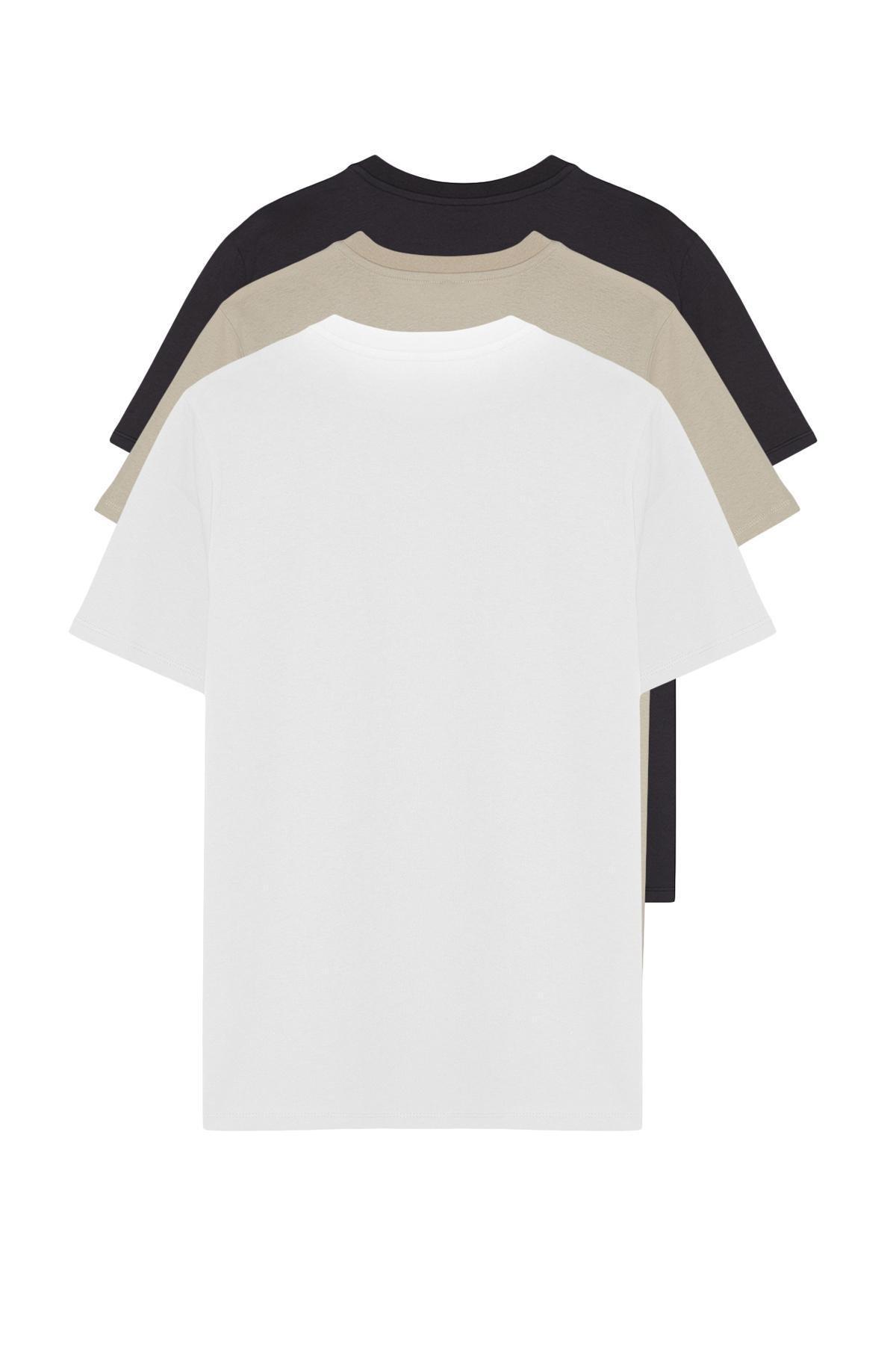 Multicolour Slim Fit T-Shirt, Set Of 3, , large image number 2