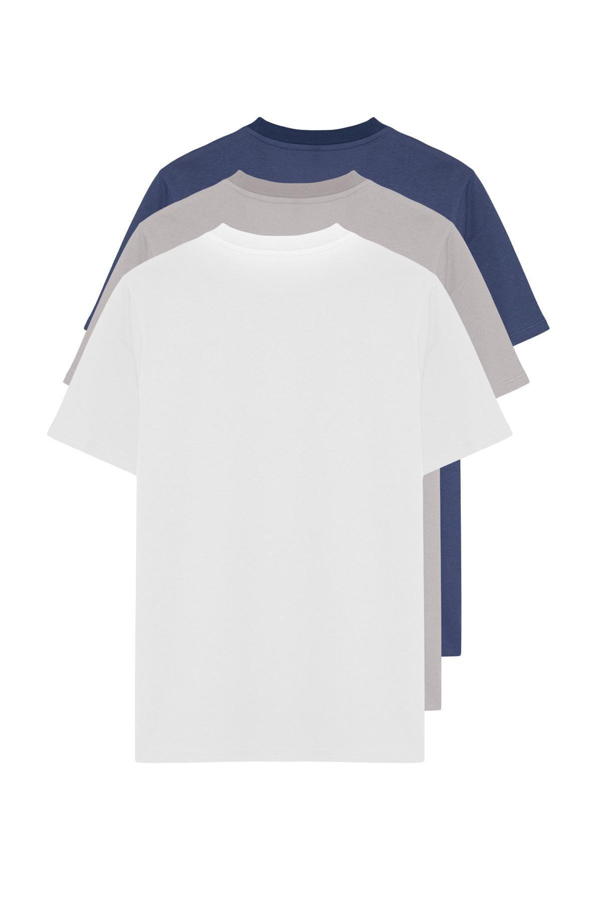 Multicolour Slim Fit T-Shirt, Set Of 3, , large image number 7
