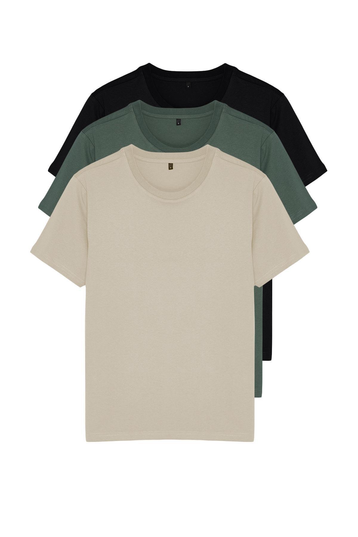 Multicolour Slim Fit T-Shirt, Set Of 3, , large image number 1