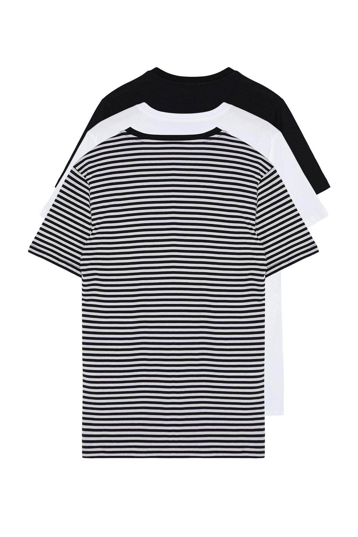 Multicolour Slim T-shirt, Set Of 3, , large image number 4