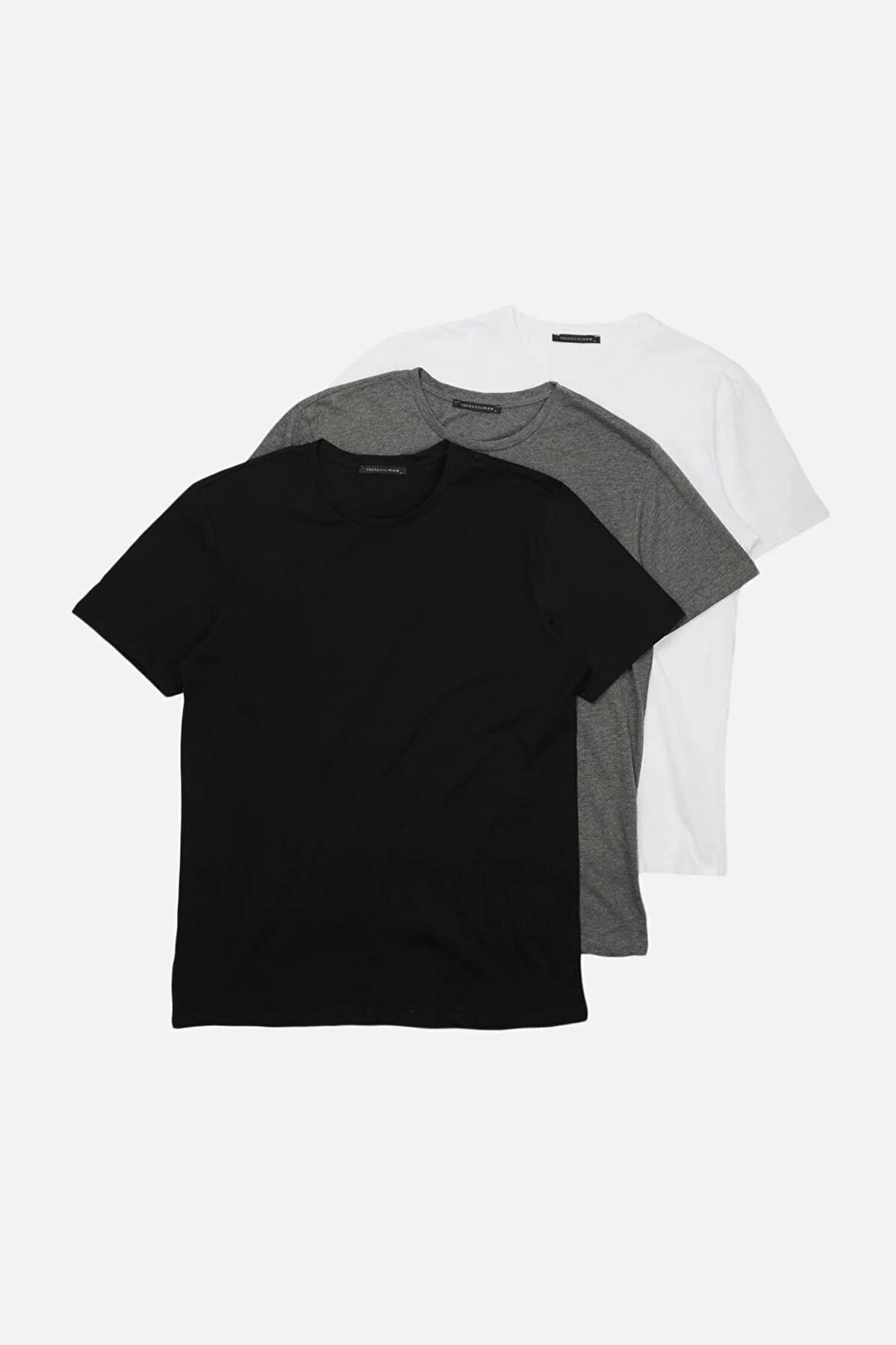Multicolour Slim T-shirt, Set Of 3, , large image number 7