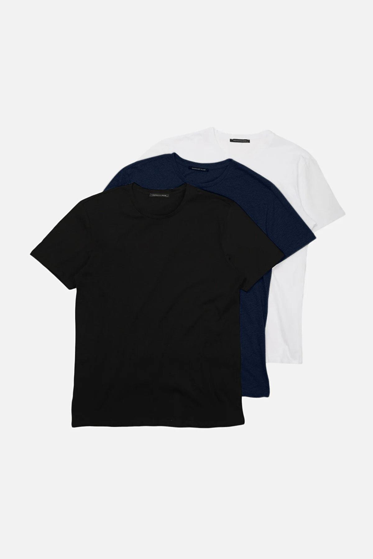Multicolour Slim T-shirt, Set Of 3, , large image number 8