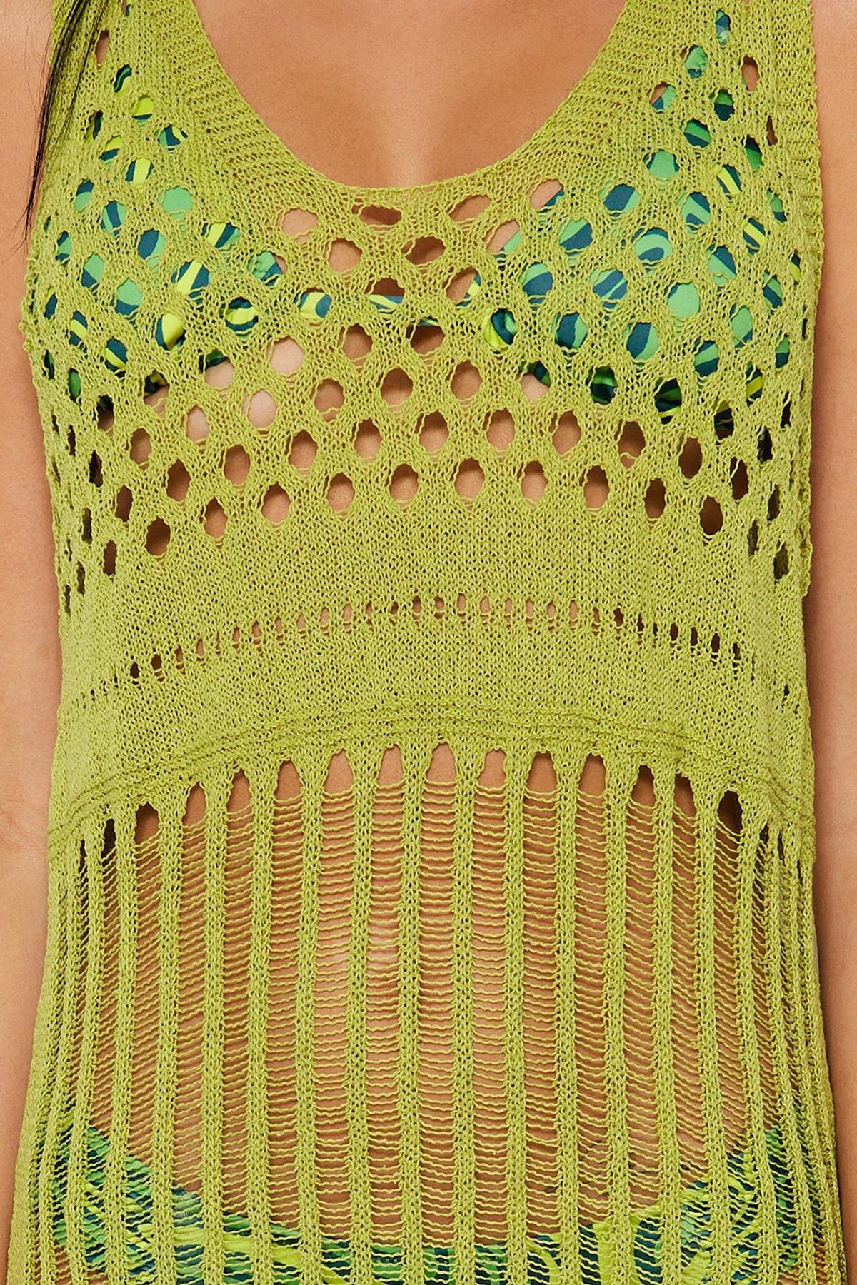 Trendyol - Green U-Neck Bodycon Dress