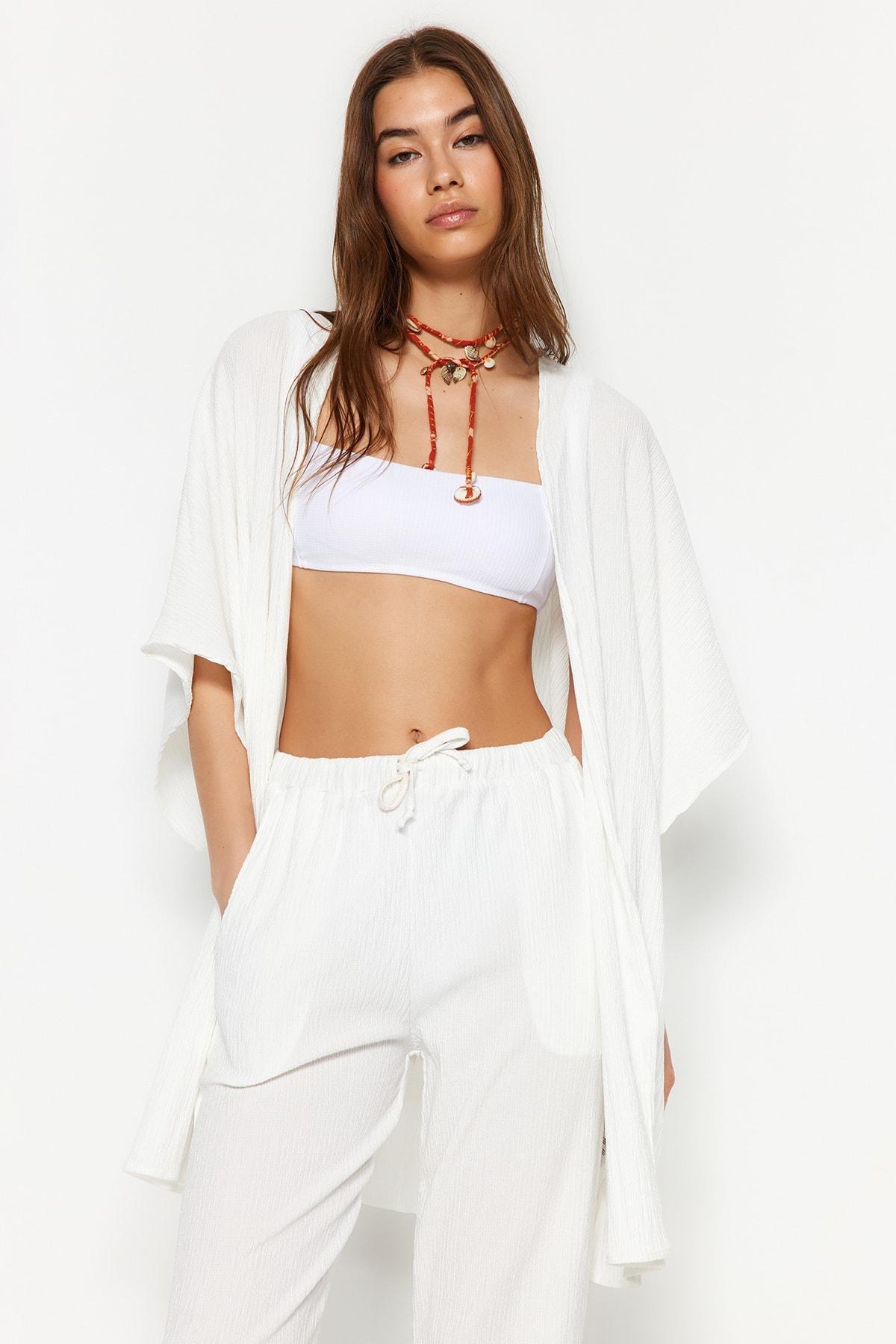 Ecru V-Neck Co-Ord Set, , large image number 0