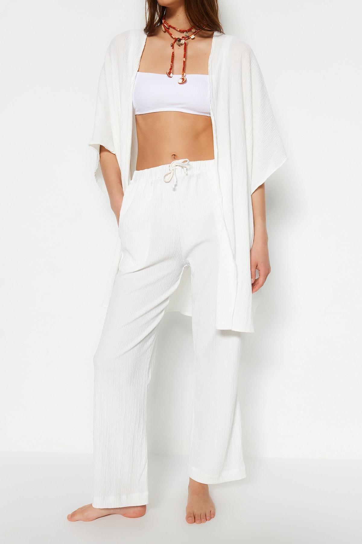 Ecru V-Neck Co-Ord Set, , large image number 3