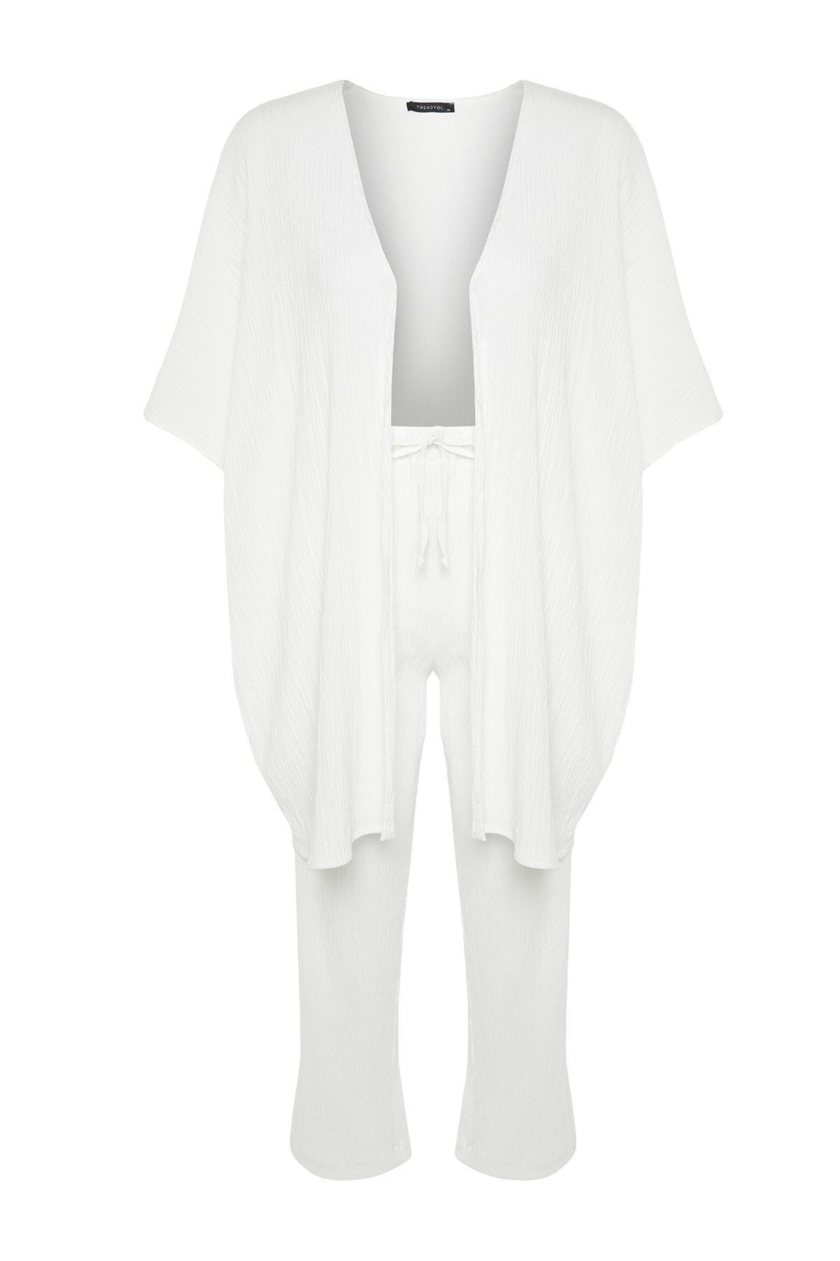 Ecru V-Neck Co-Ord Set, , large image number 5
