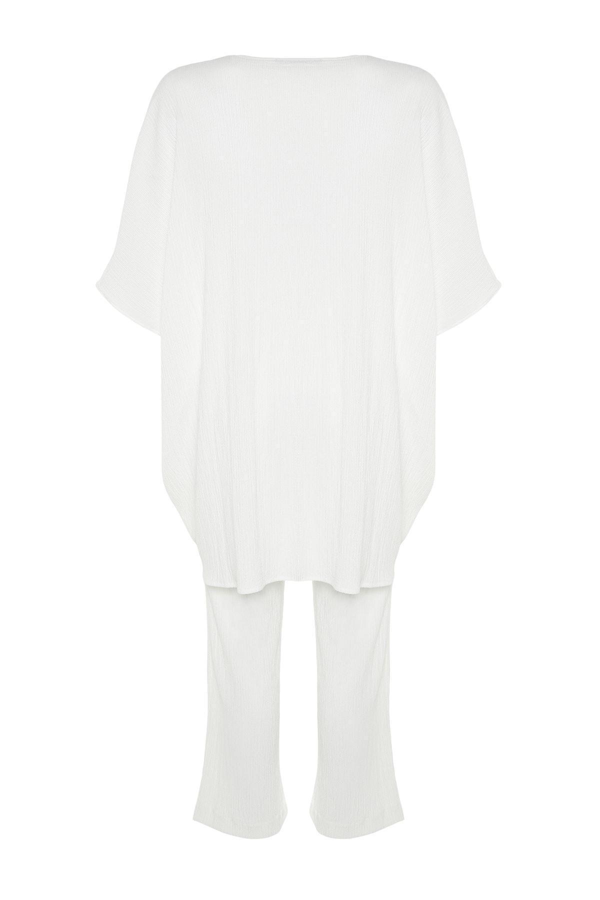 Ecru V-Neck Co-Ord Set, , large image number 7