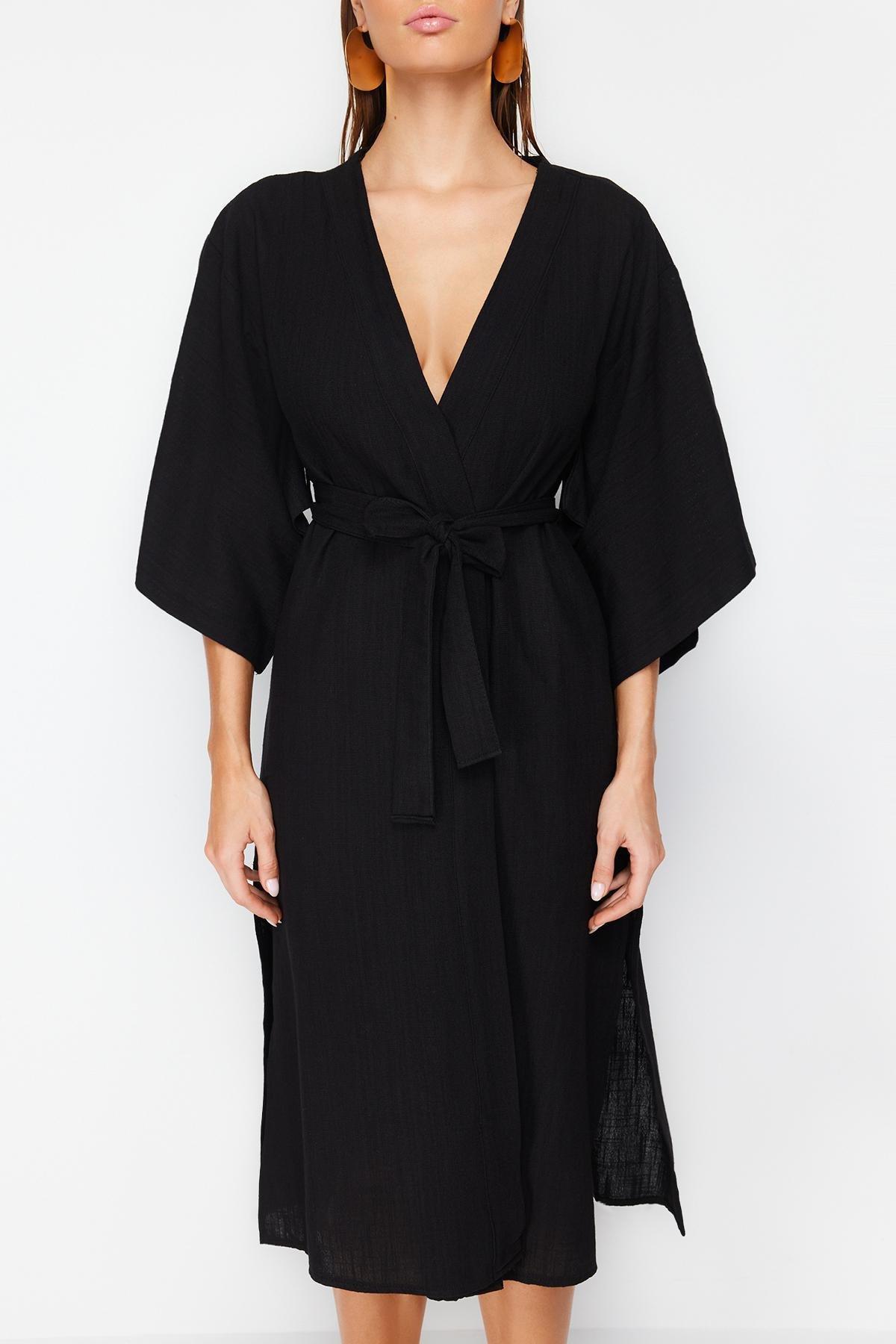Black Women Kimono, , large image number 3