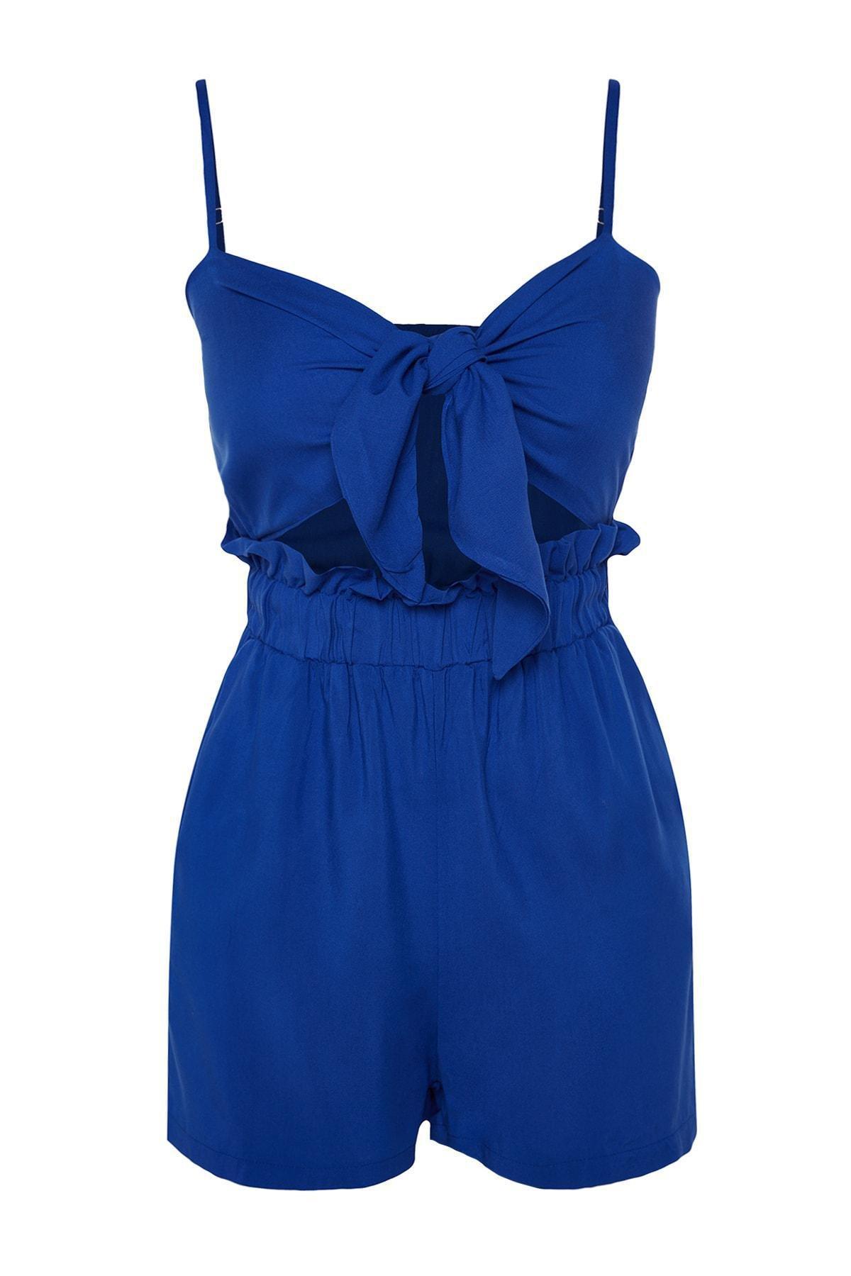 Blue Strapless Jumpsuit, , large image number 5